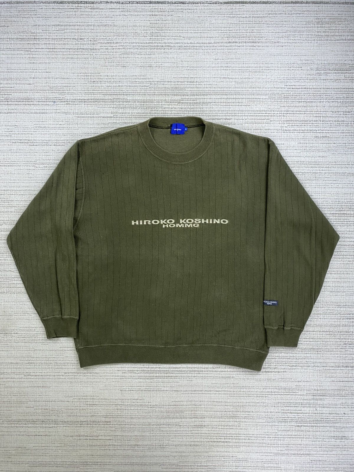 Designer × Hiroko Koshino Homme × Vintage Vtg 90s Hiroko Koshino Homme Embroidery Spellout Sweatshirt Size US XL / EU 56 / 4 - 1 Thumbnail