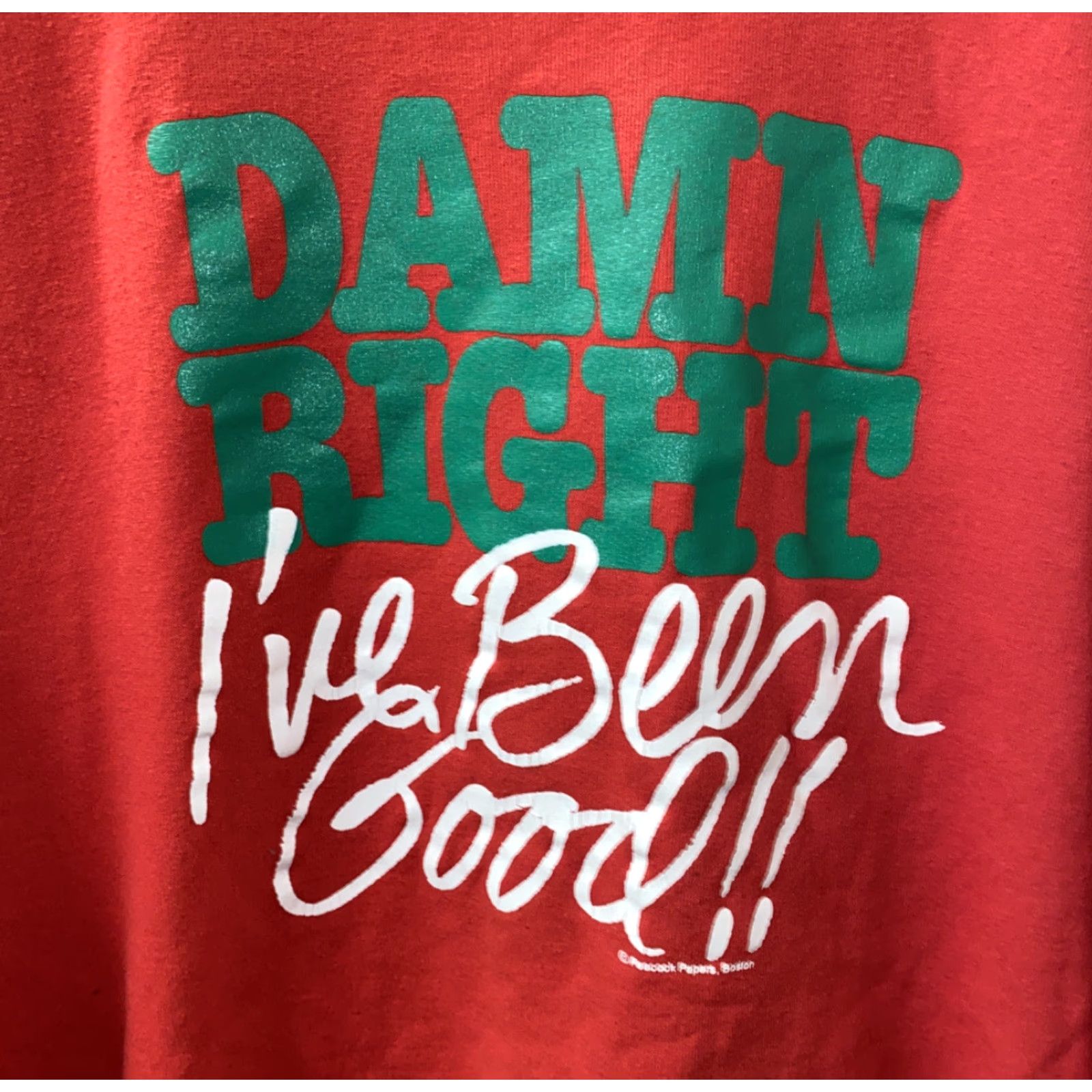 Vintage VINTAGE Peacock Sweatshirt L Mens Red Fleece Lined DAMN RIGHT Size L USA Size US L / EU 52-54 / 3 - 2 Thumbnail