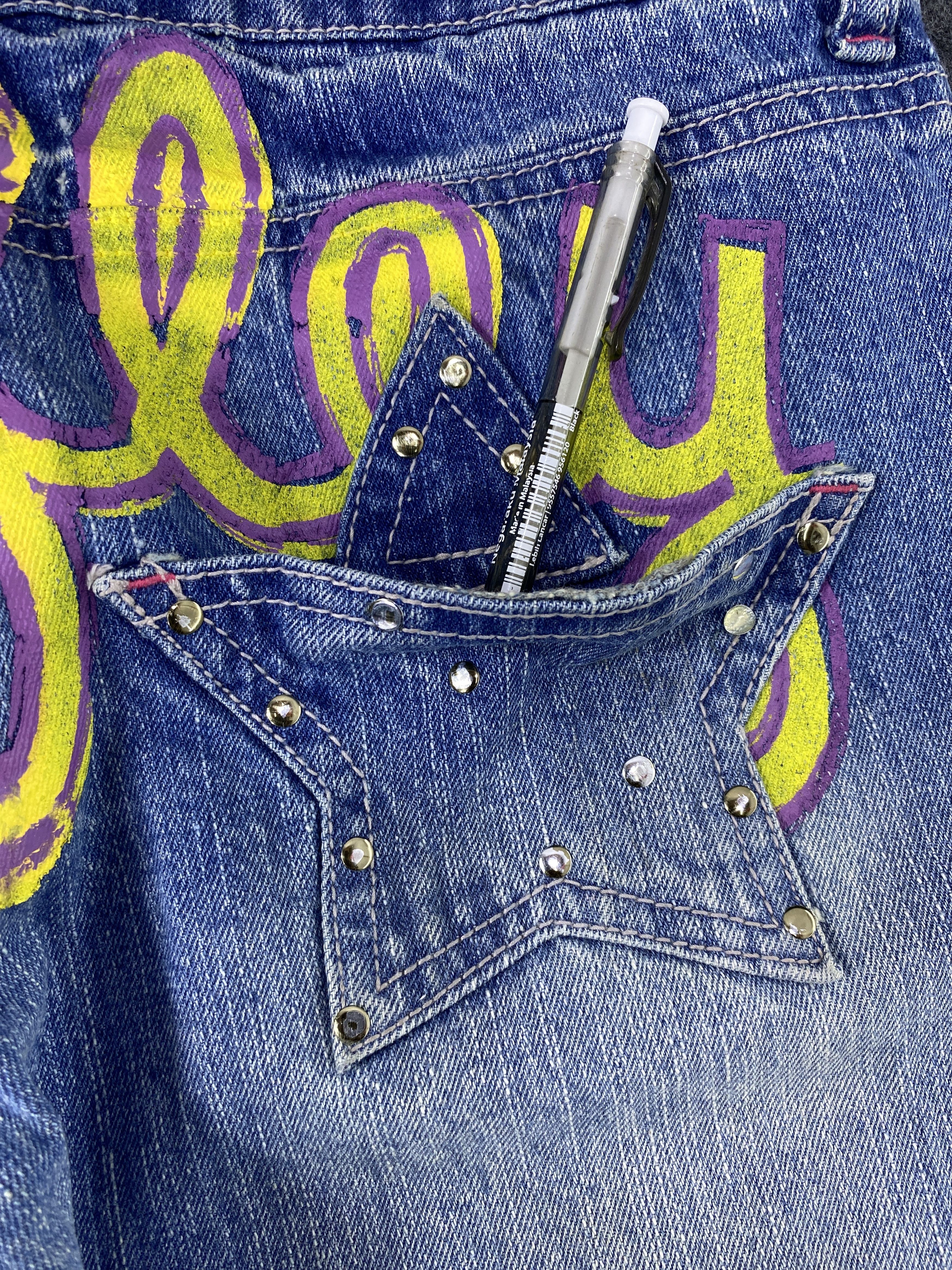 Japanese Brand Jeffley Distress Blue Jeans- J1108 Size 29" - 14 Thumbnail