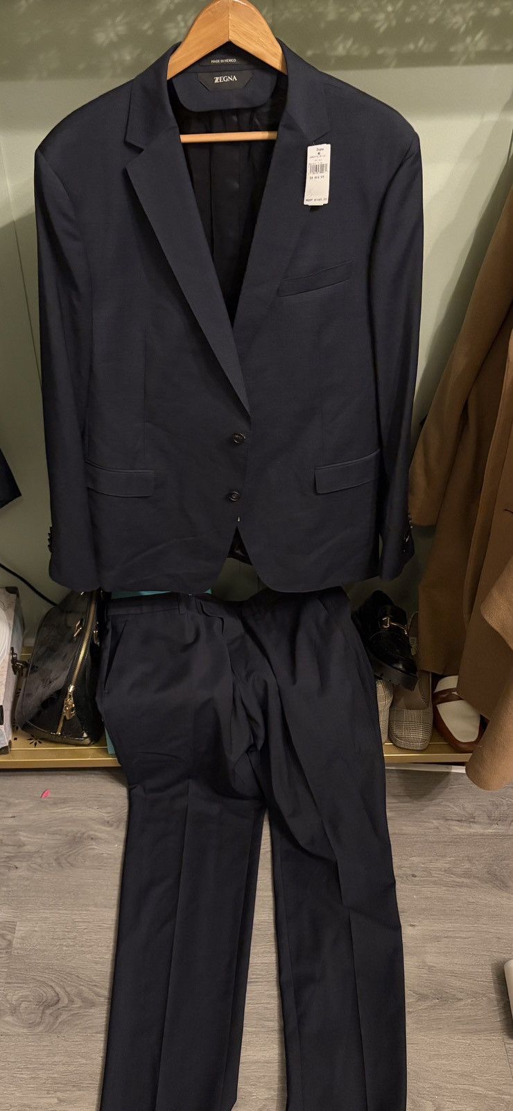 Z Zegna Zegna Suit Navy 8-58 R Size 54R - 14 Thumbnail