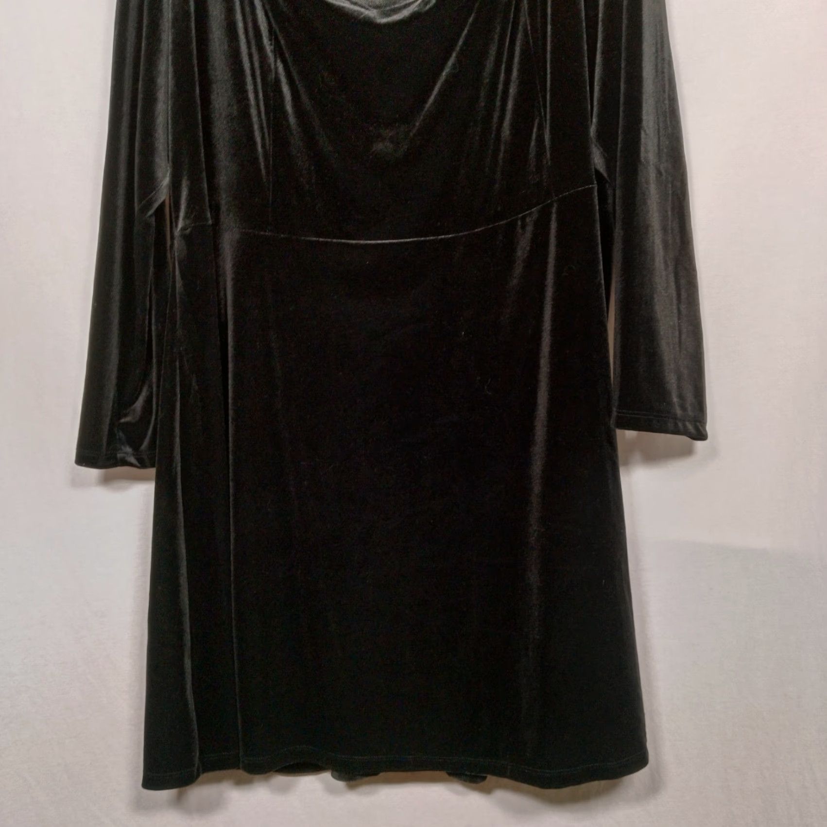 VINTAGE Old Navy Dress Plus Size 4X Flare Mini Black Jack Velour Long  Sleeve New