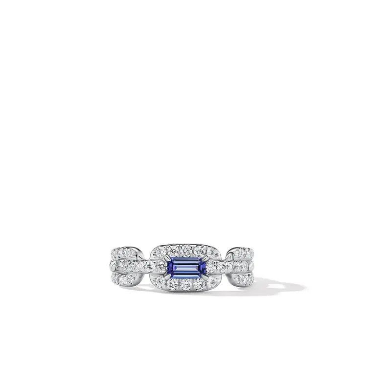 David Yurman o1s1wg111025 R17215D/Size 8/Chain Link Stone Ring in Silver Size ONE SIZE - 1 Thumbnail