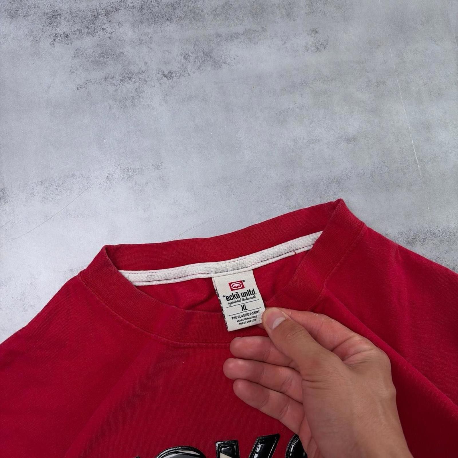 Ecko Unltd. Y2K Red Ecko Unltd Grunge Skater T-Shirt Size US XL / EU 56 / 4 - 5 Thumbnail