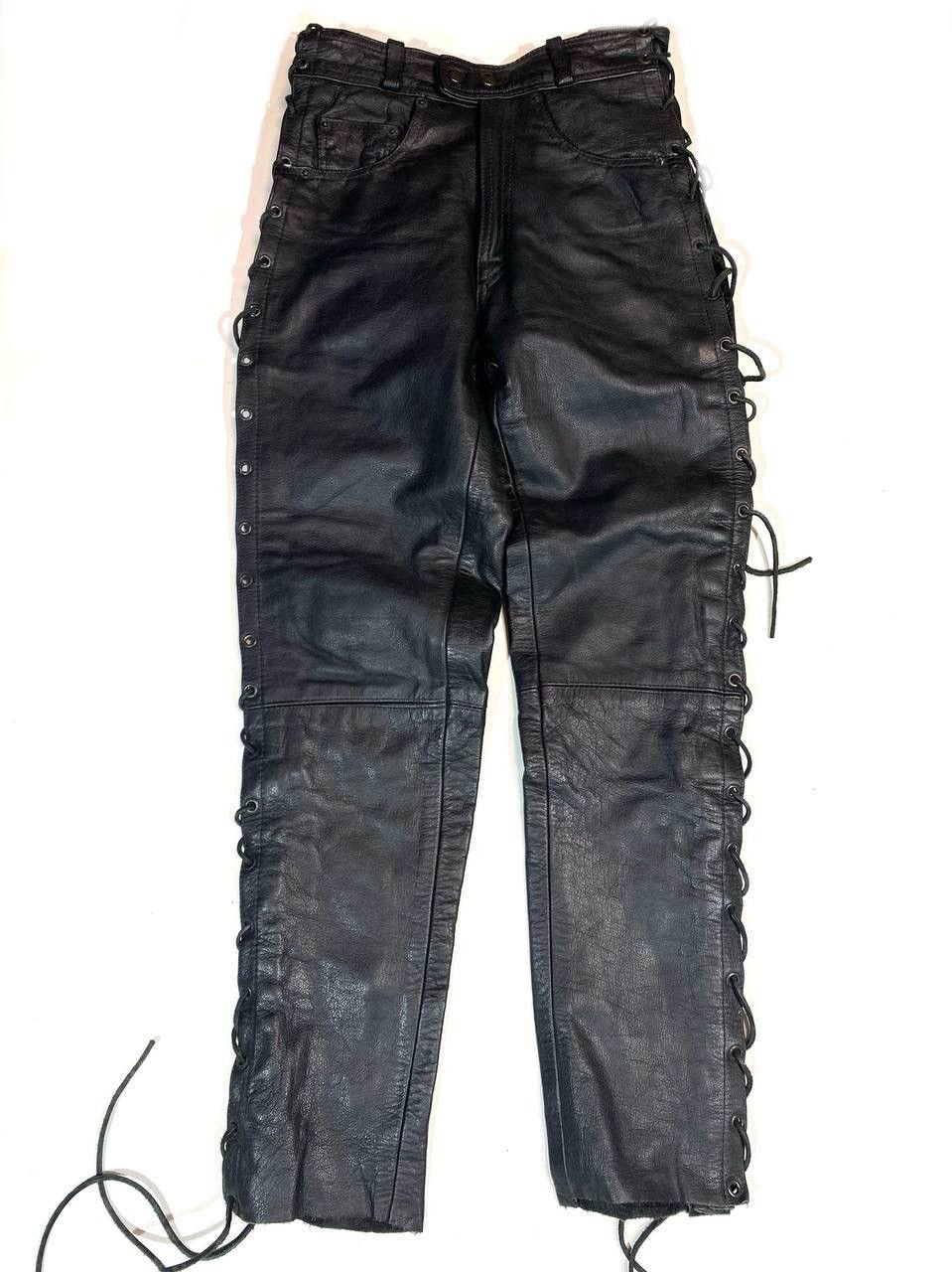 Leather × Vintage Vintage Racing Biker Leather Pants Size US 29 - 1 Thumbnail
