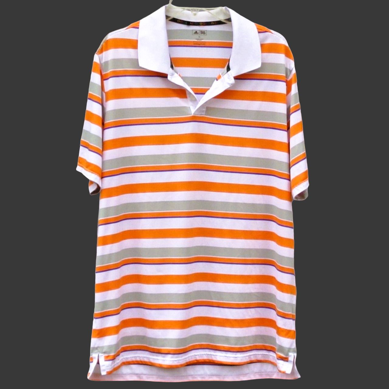 Adidas Adidas Golf Orange Multi Color Stripe Polo Shirt Top XL Size US XL / EU 56 / 4 - 1 Thumbnail