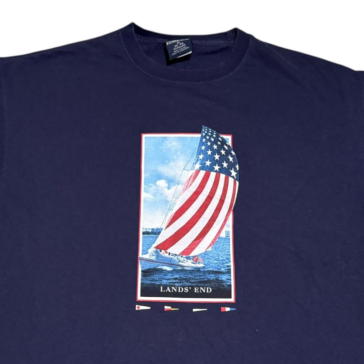 Lands' End Land's End Nautical Boat USA Flag Shirt Men's M Oversized Size US M / EU 48-50 / 2 - 2 Thumbnail