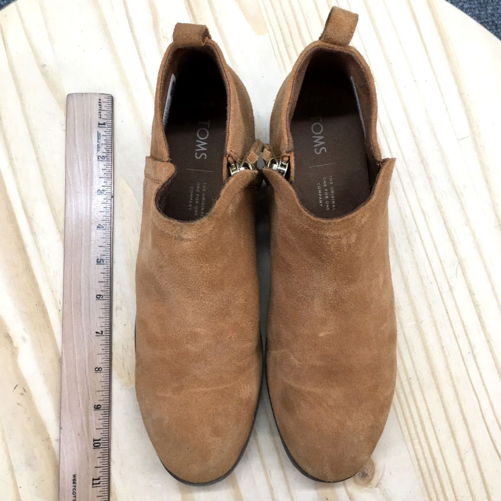 Toms Toms Boots Womens 8.5 Deia Ankle Booties Brown Suede Side Zip Heels 10014697 Size US 9 / IT 39 - 6 Thumbnail