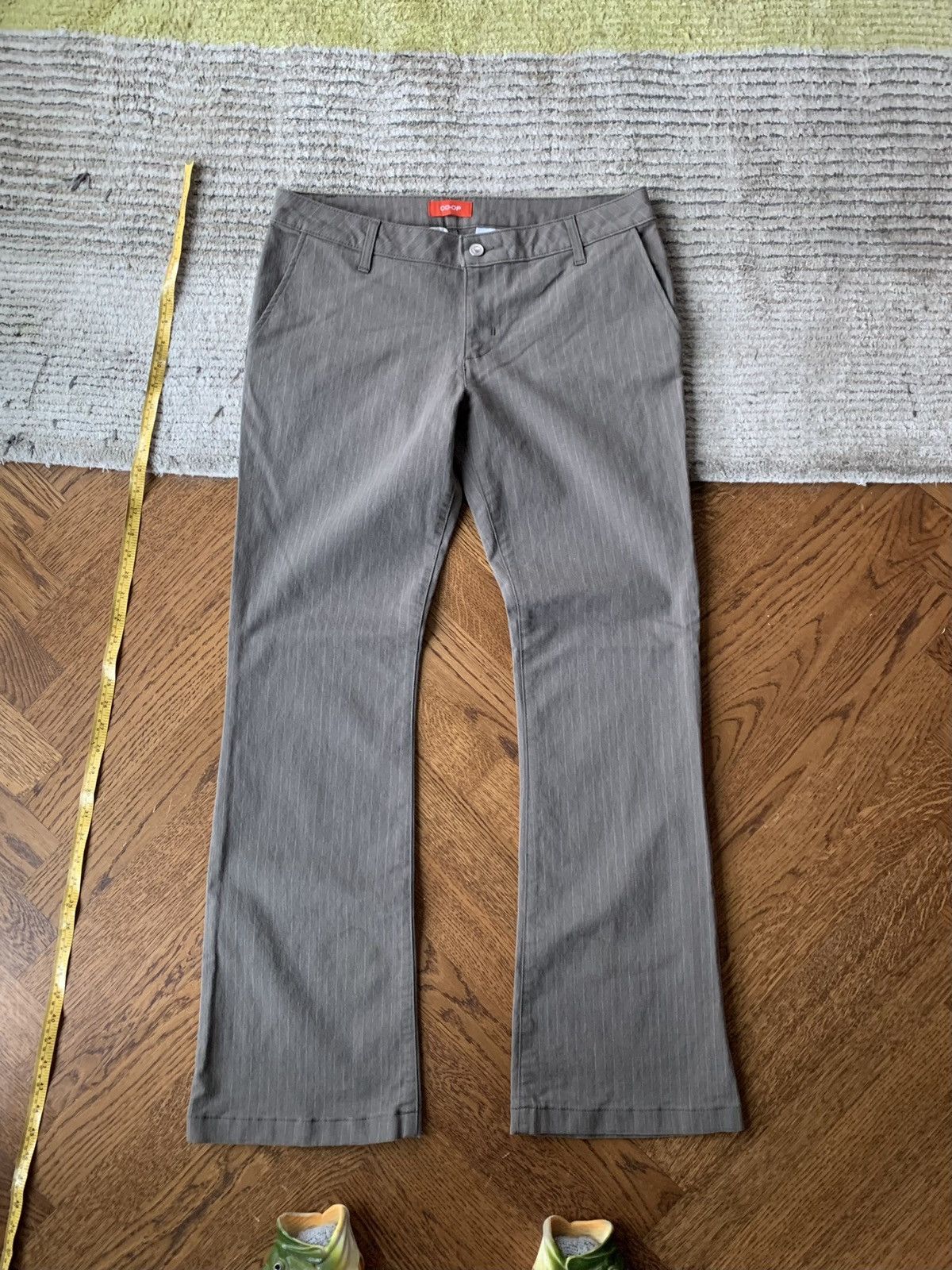 Designer × Japanese Brand × Vintage Vintage Miu Miu Style Low Rise Pants 2000s Flared Pin Stripe Size 34" / US 12 / IT 48 - 9 Thumbnail