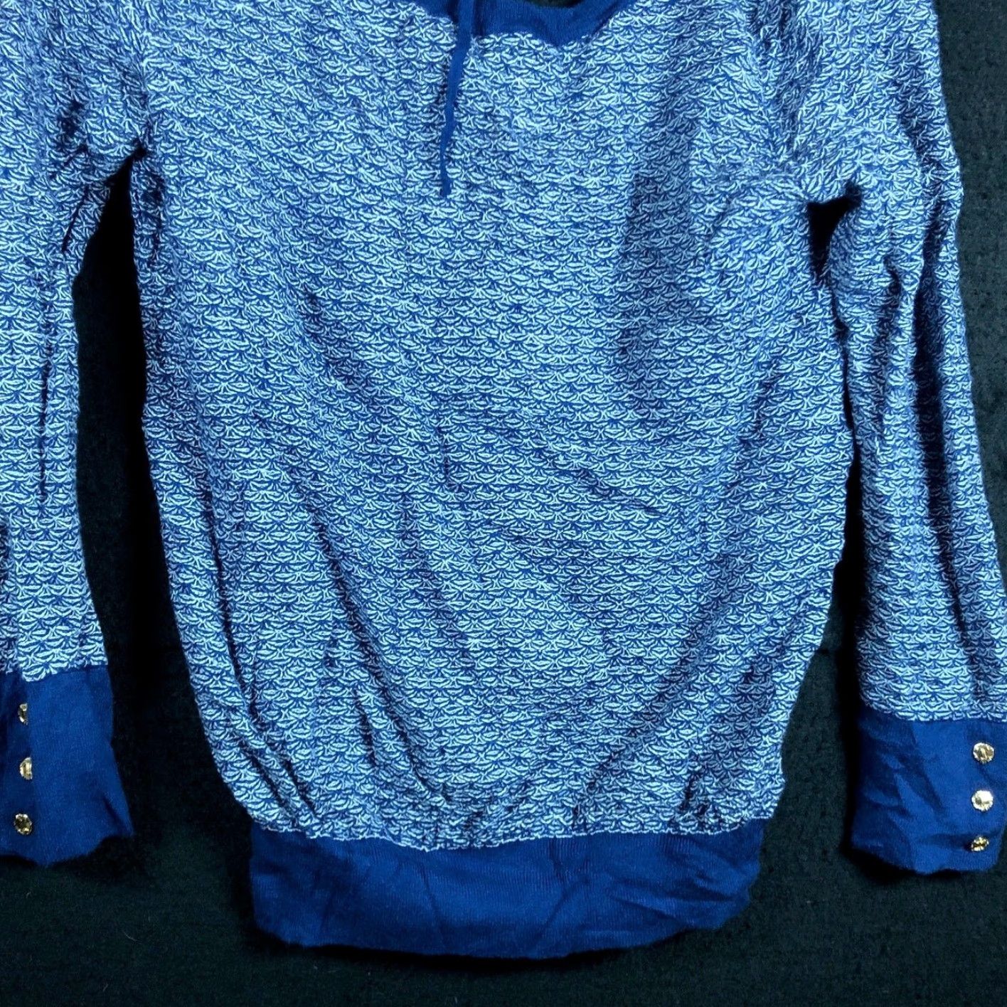 Vintage Ivanka Trump Womens Sweater Blue Scoop Neck Long Sleeve Back Tie Small Size S / US 4 / IT 40 - 3 Thumbnail