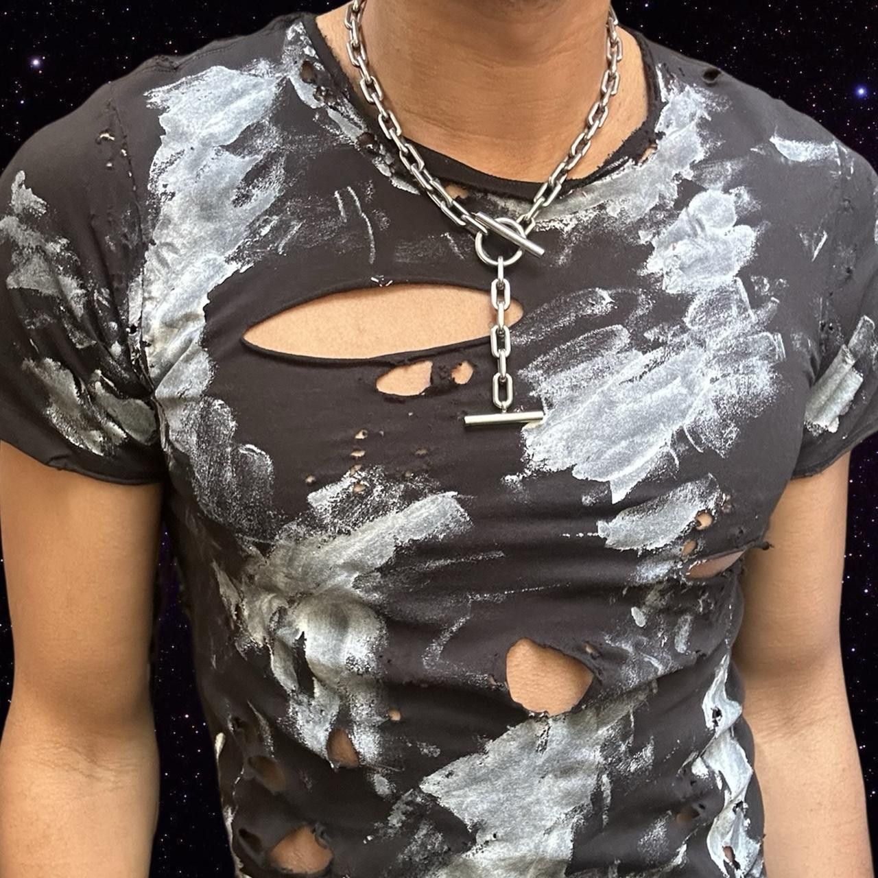 Calvin Klein ASTROBOI* x Calvin Klein Black Paint Grunge T-shirt - Small Size US S / EU 44-46 / 1 - 8 Thumbnail