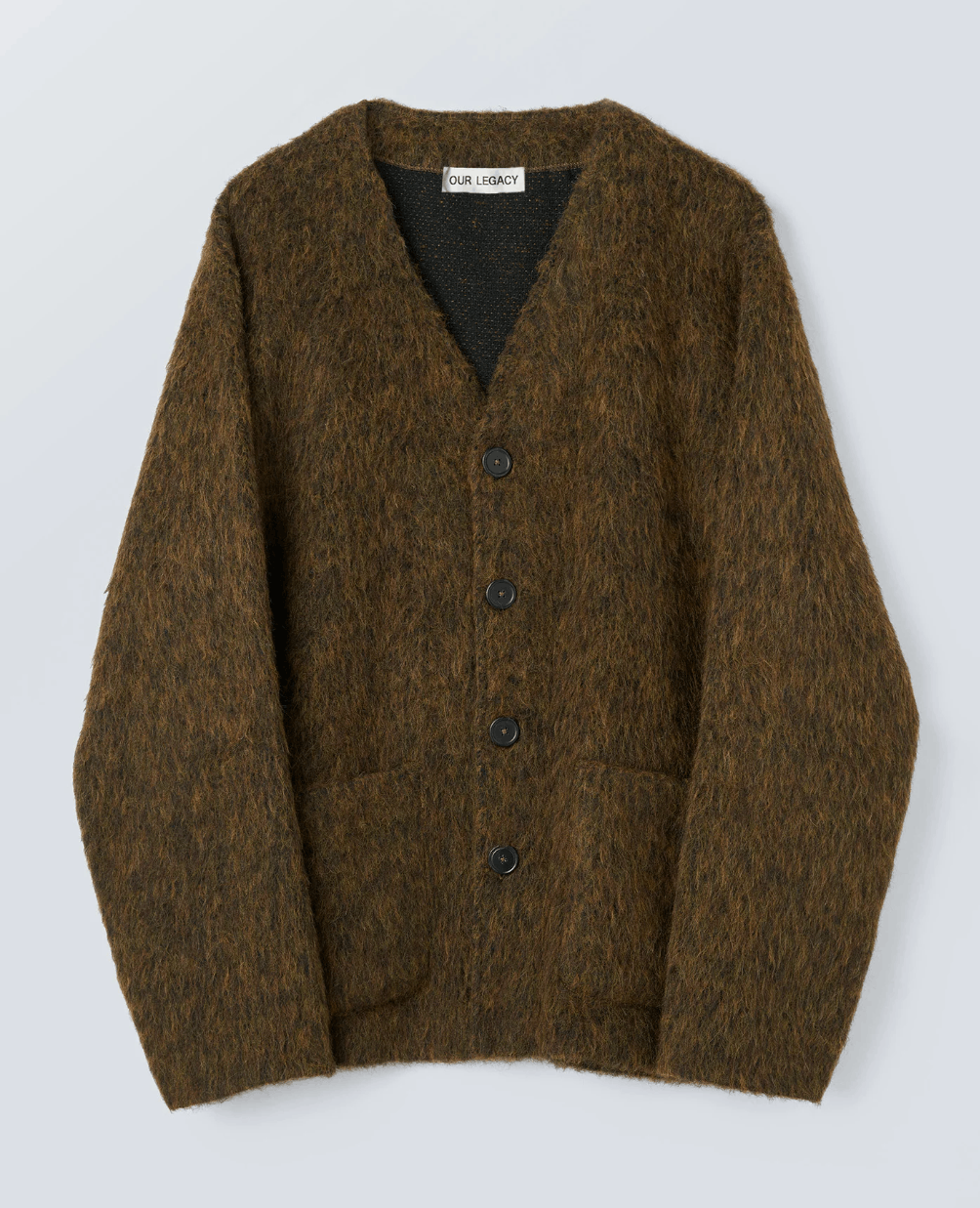 Our Legacy OUR LEGACY Mohair Cardigan Olive Melange Hairy Knit Size 50 Size US L / EU 52-54 / 3 - 1 Thumbnail