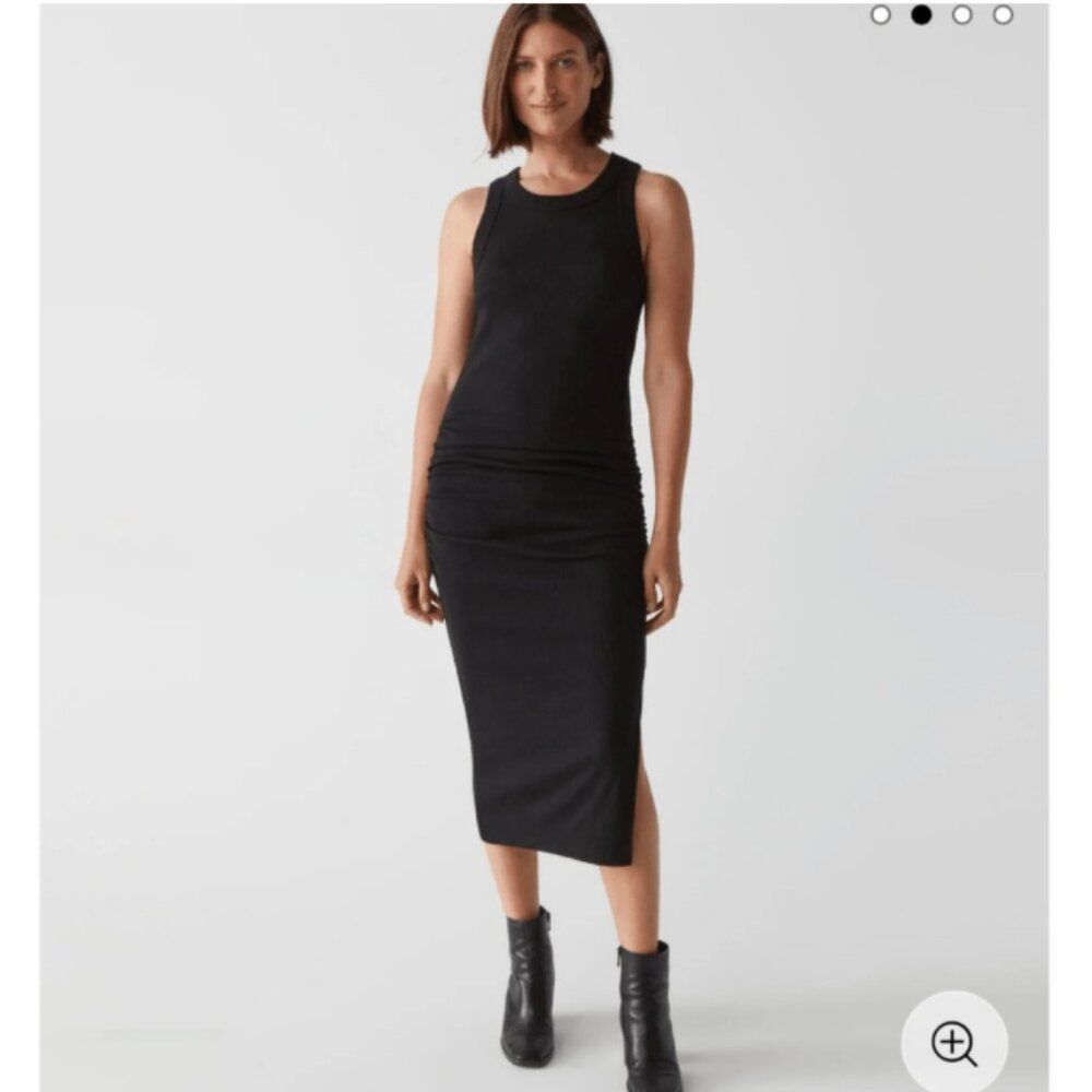 Michael Stars Michael Stars Wren Ribbed Midi Fitted Tank Dress in Black Size L Size L / US 10 / IT 46 - 11 Thumbnail