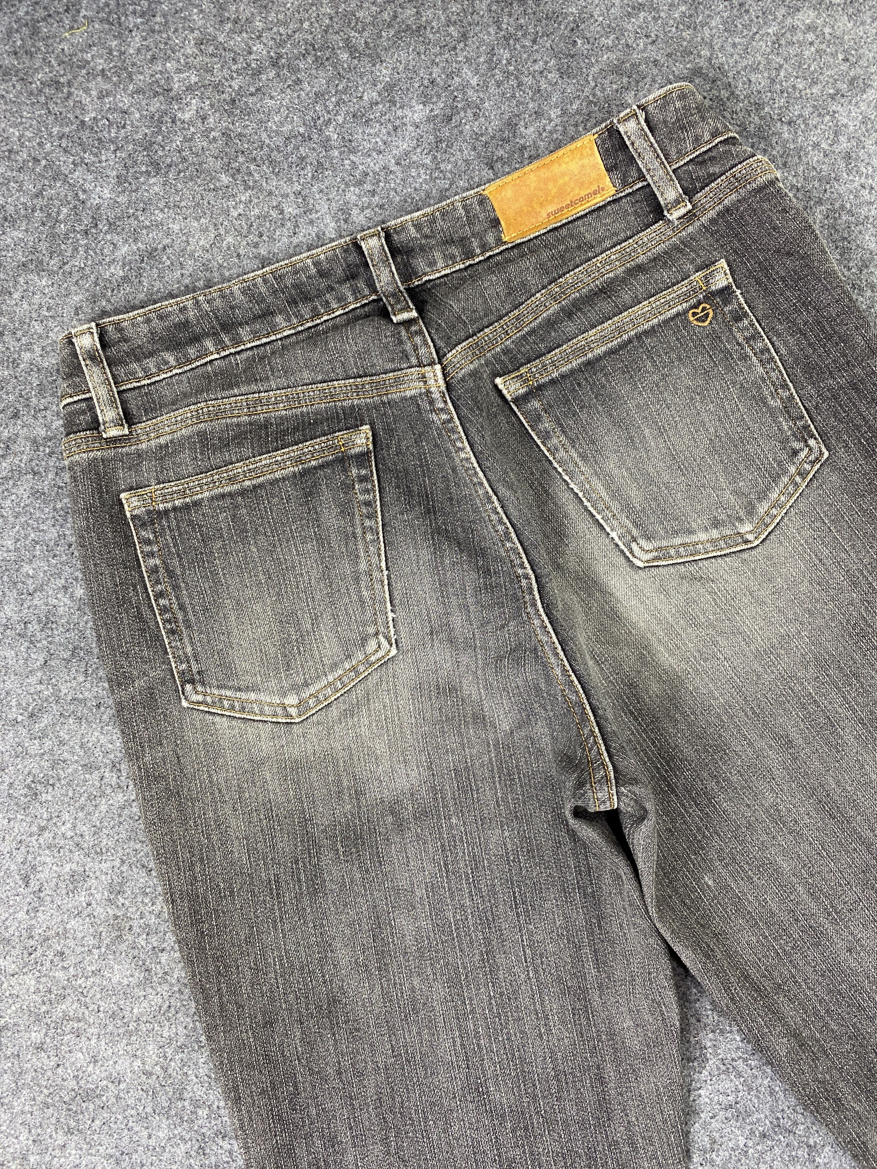 Japanese Brand Sweet Camel Black Wash Bootcut Jeans - J1071 Size 29" - 6 Thumbnail