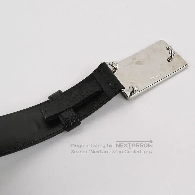 Prada Prada Black Leather Logo Buckle Belt. Size ONE SIZE - 2 Thumbnail