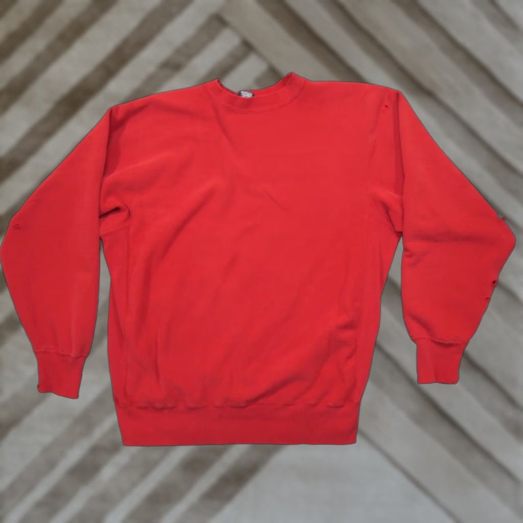 Lands' End VINTAGE Lands' End Sweatshirt Mens Pullover Crew Neck Cotton Blend Red XL Tall Distressed Holes 90s University Logo All Seasons Size US XL / EU 56 / 4 - 1 Thumbnail