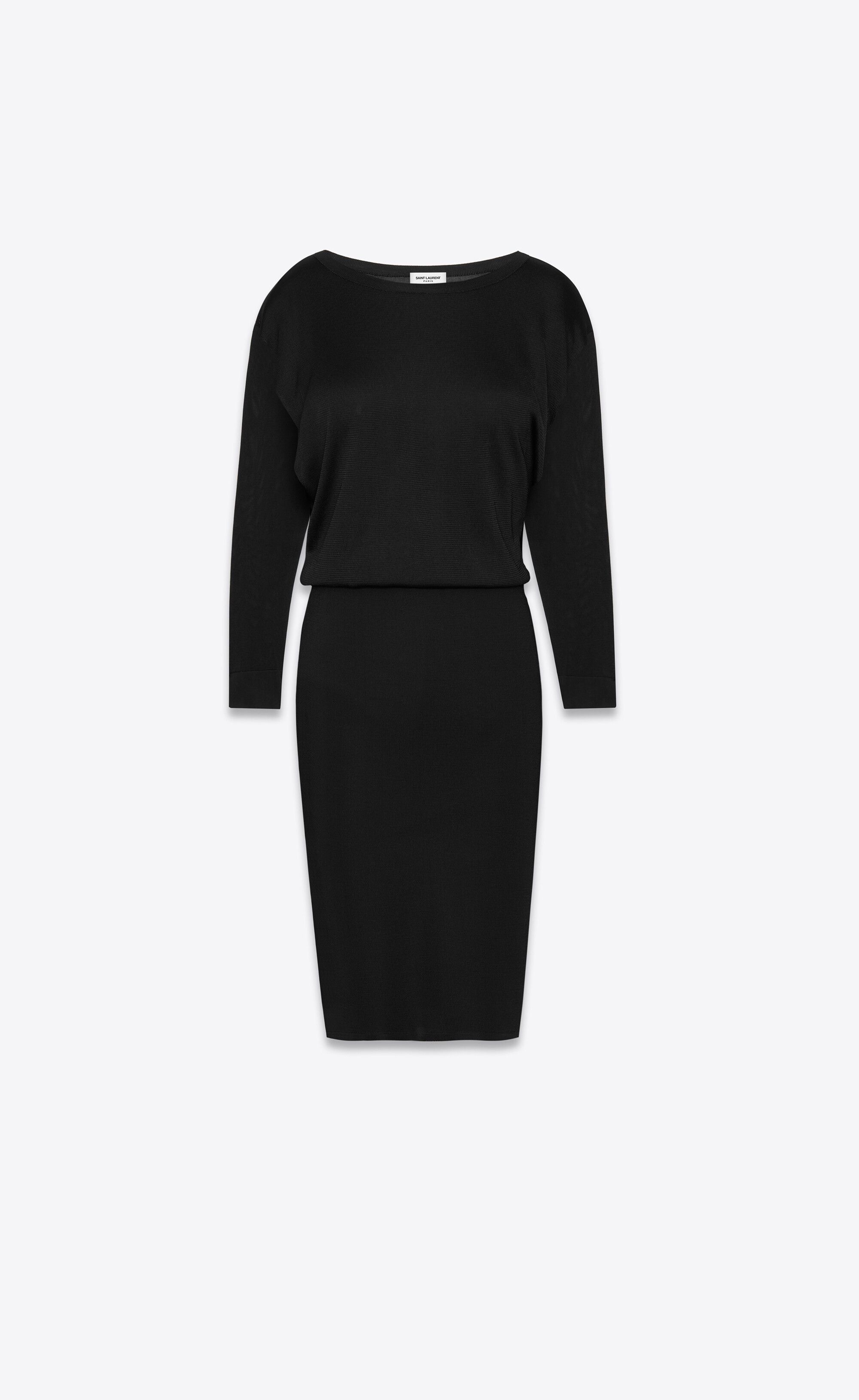 Saint Laurent Paris o1bcso1str1125 Backless Dress In Knit in Black Size XS / US 0-2 / IT 36-38 - 1 Thumbnail