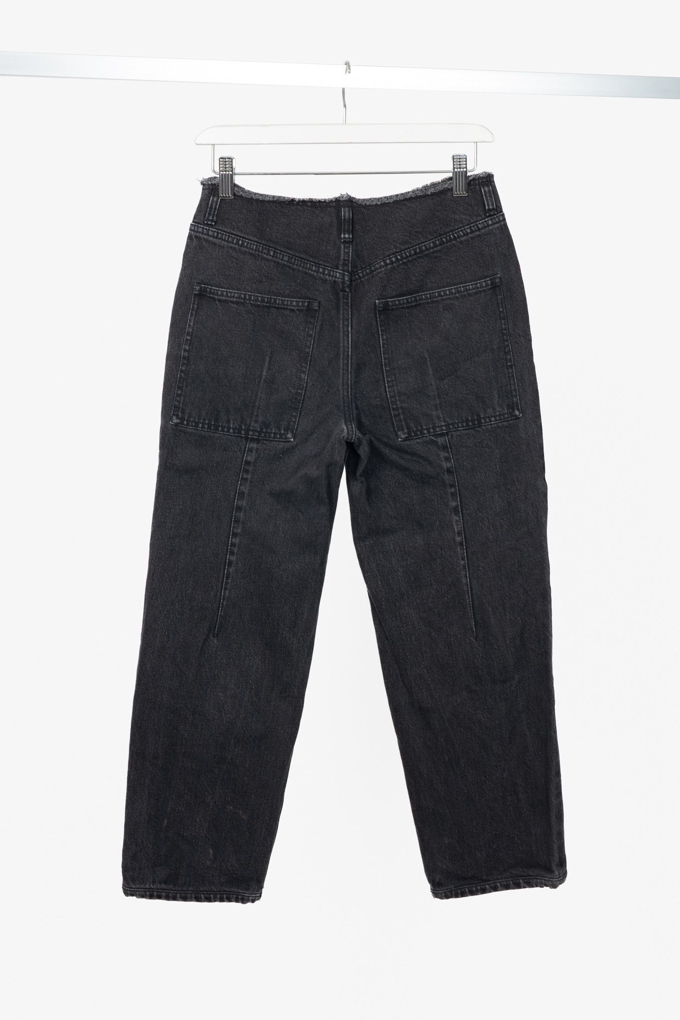 Tibi Tibi Newman Black Denim Frayed-Waist Jeans Size 25" / US 0 / IT 36 - 2 Thumbnail