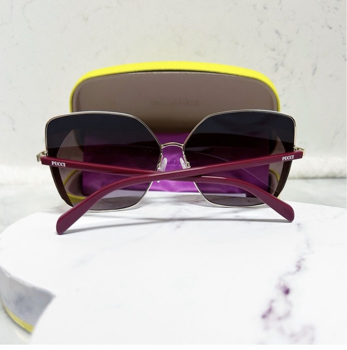 Emilio Pucci Authentic Emilio Pucci EP 0103 68T Womens Square Sunglasses Size ONE SIZE - 8 Thumbnail