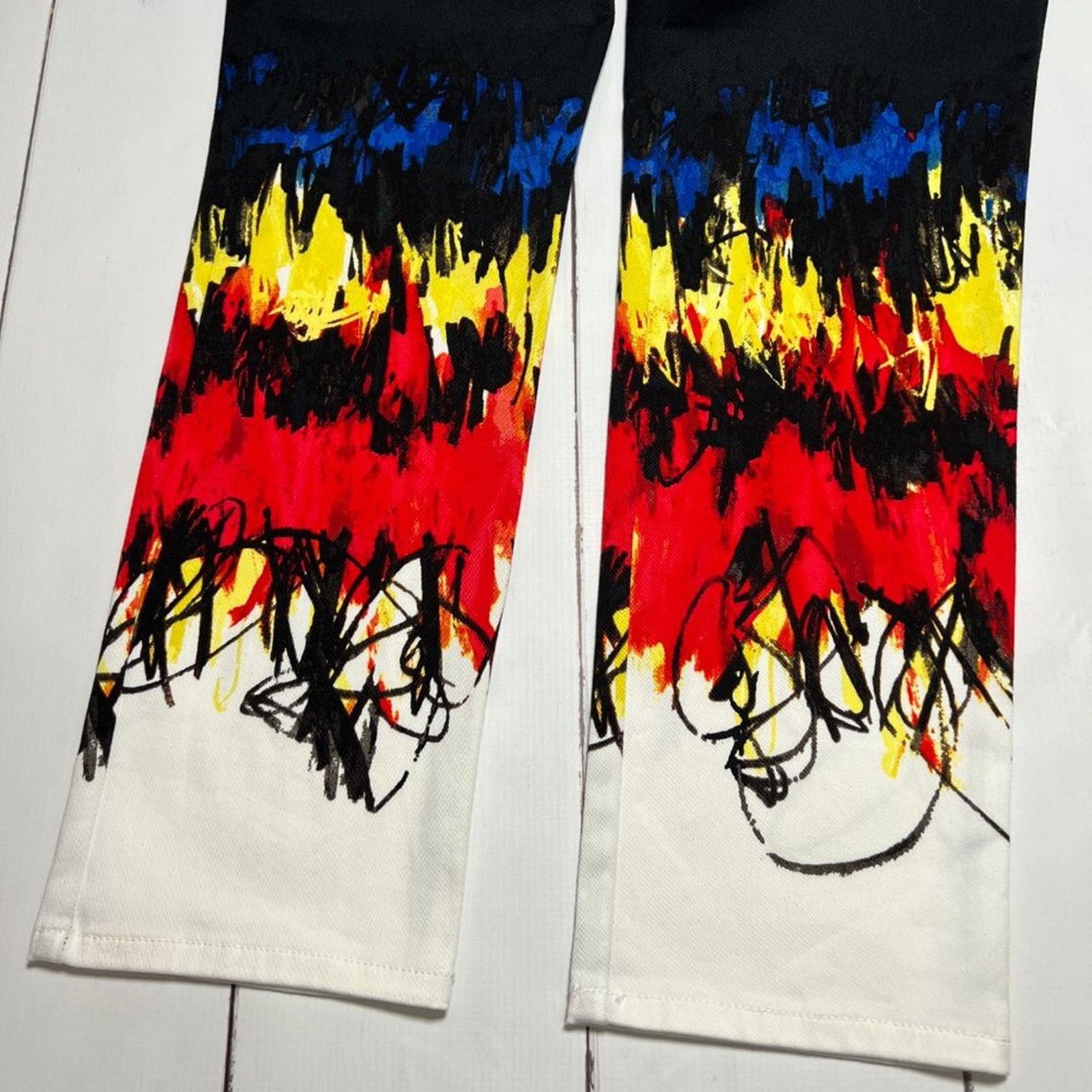 Other Worth New York Alana Pant Black Graffiti Stripe Size 6 NWT Size 28" / US 6 / IT 42 - 10 Thumbnail