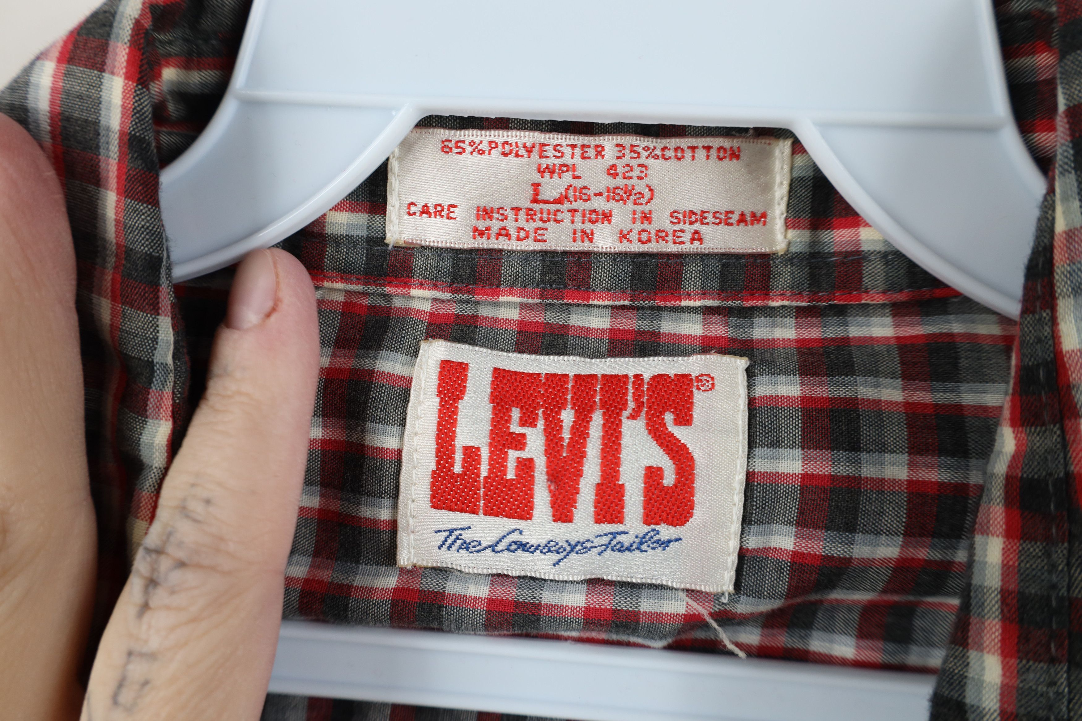 Levi's Vintage 80s 90s Levis Cowboy Button Short Sleeve Shirt Plaid Size US L / EU 52-54 / 3 - 7 Thumbnail