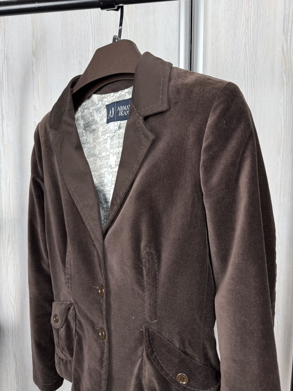 Armani Armani Jeans brown velour cotton 3 button blazer Size M / US 6-8 / IT 42-44 - 5 Thumbnail