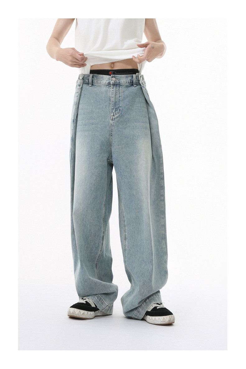 Japanese Brand Men's Japanese Retro High Street Straight Leg Wide Leg Jeans Size US 32 / EU 48 - 3 Thumbnail