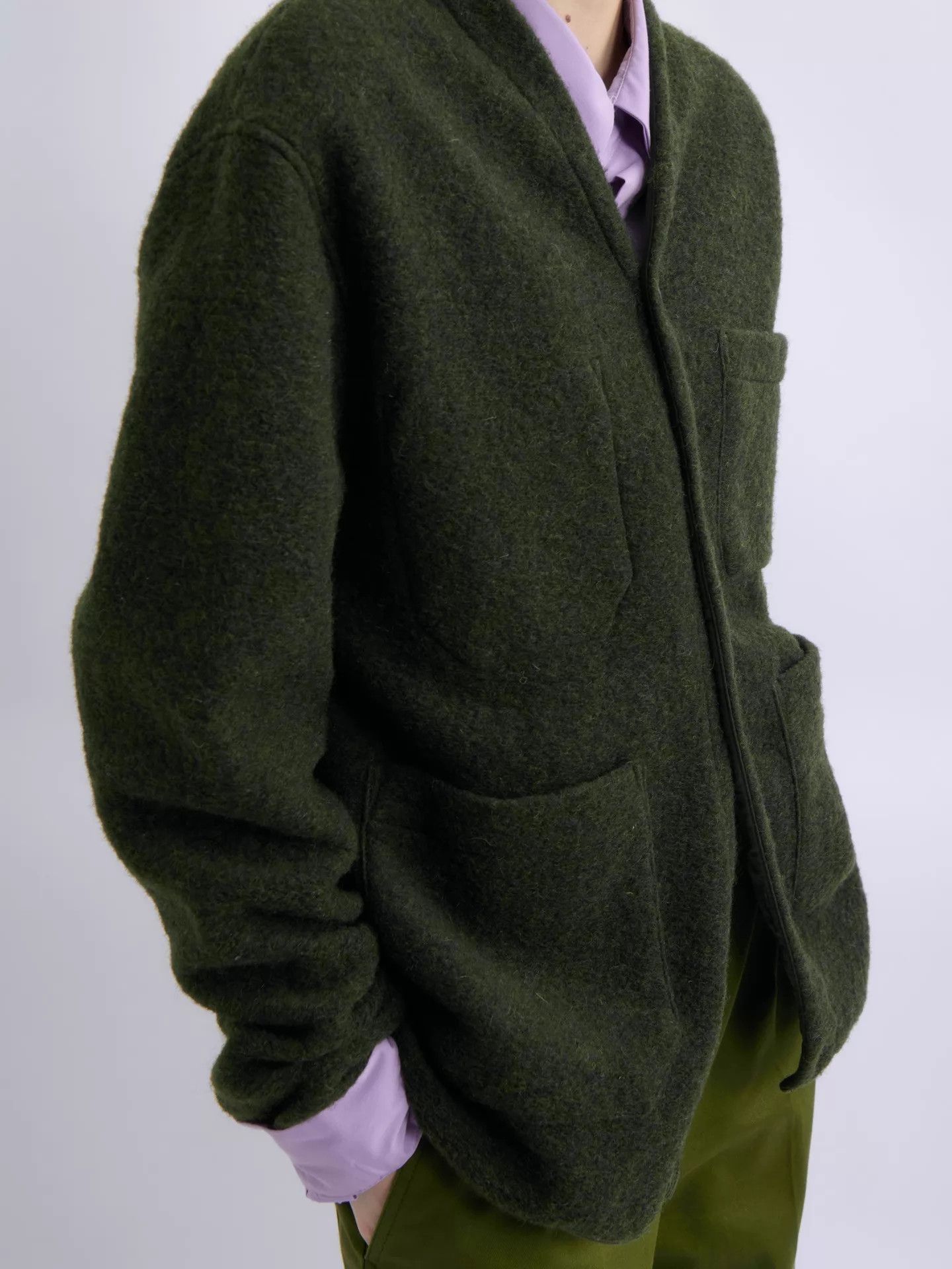 Universal Works UNIVERSAL WORKS Deep Moss Green Wool Cardigan M Size US M / EU 48-50 / 2 - 6 Thumbnail