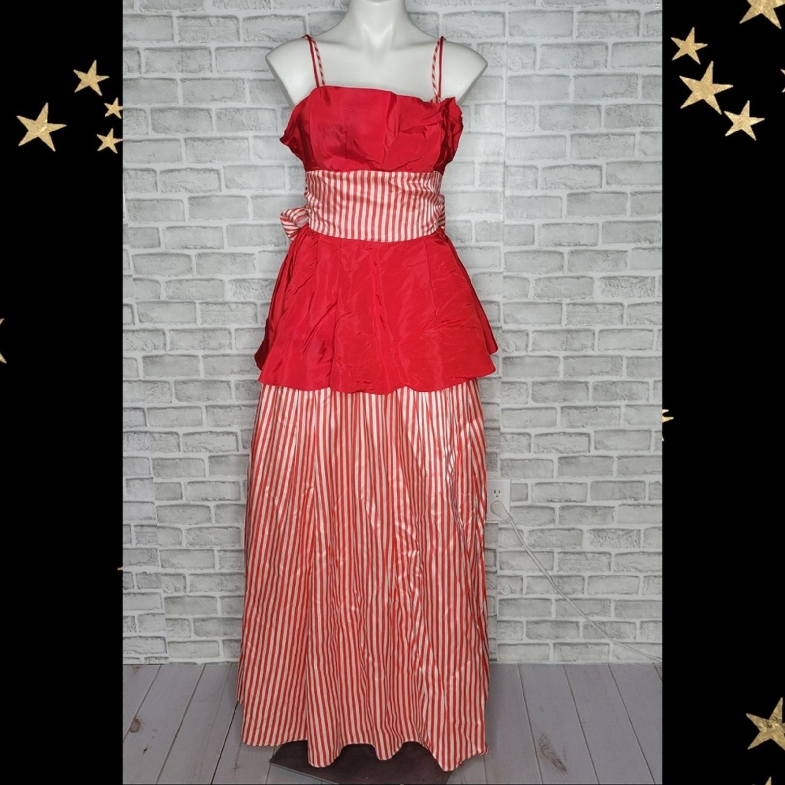 Vintage Vintage Gunne Sax 80s Striped Formal Dress, sz 7 Size XS / US 0-2 / IT 36-38 - 1 Thumbnail