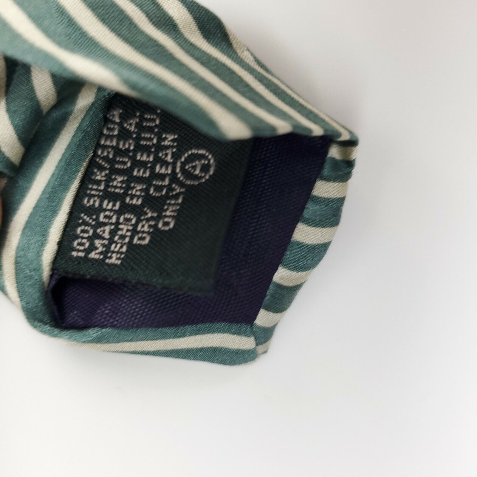 Vintage Hunting Horn Green Paisley Silk Geometric Tie Short Size ONE SIZE - 4 Thumbnail