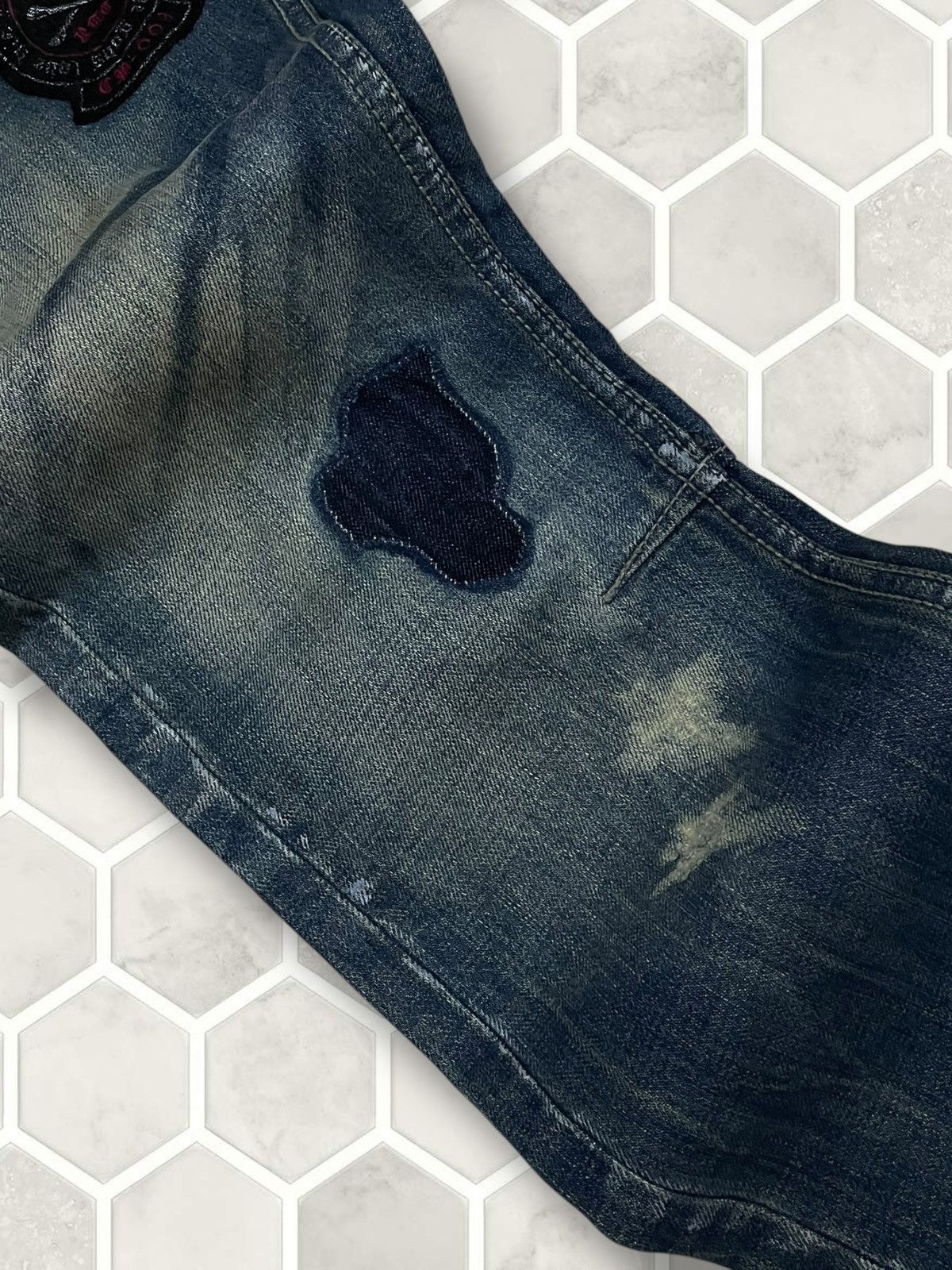 Hysteric Glamour Vintage Authentic Designer Bullet Noise Patchwork Denim Size US 30 / EU 46 - 8 Thumbnail