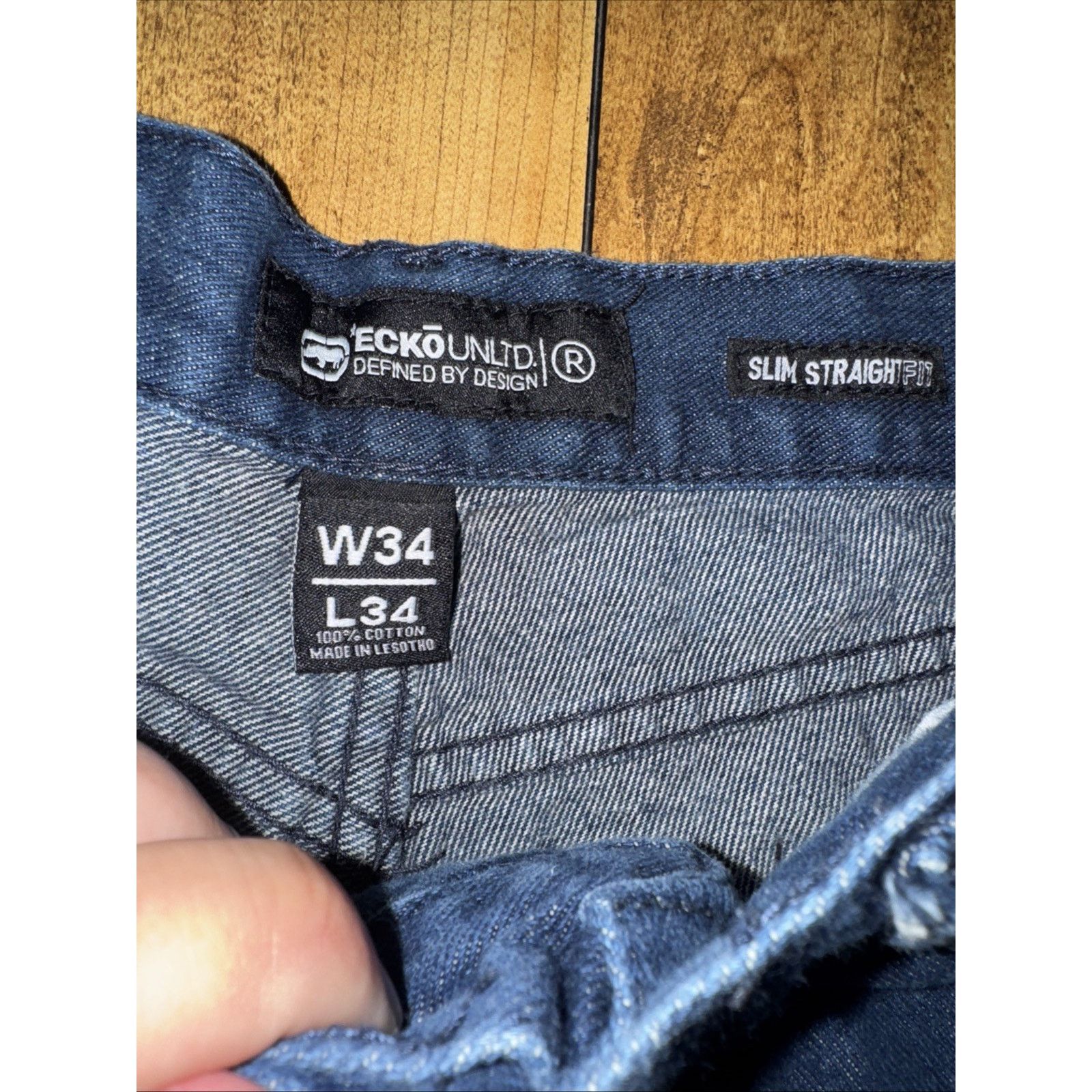 Ecko Unltd. × Vintage Ecko Unltd Jeans 32x32 Dark Blue Slim Straight Fit Y2K Size US 32 / EU 48 - 5 Thumbnail