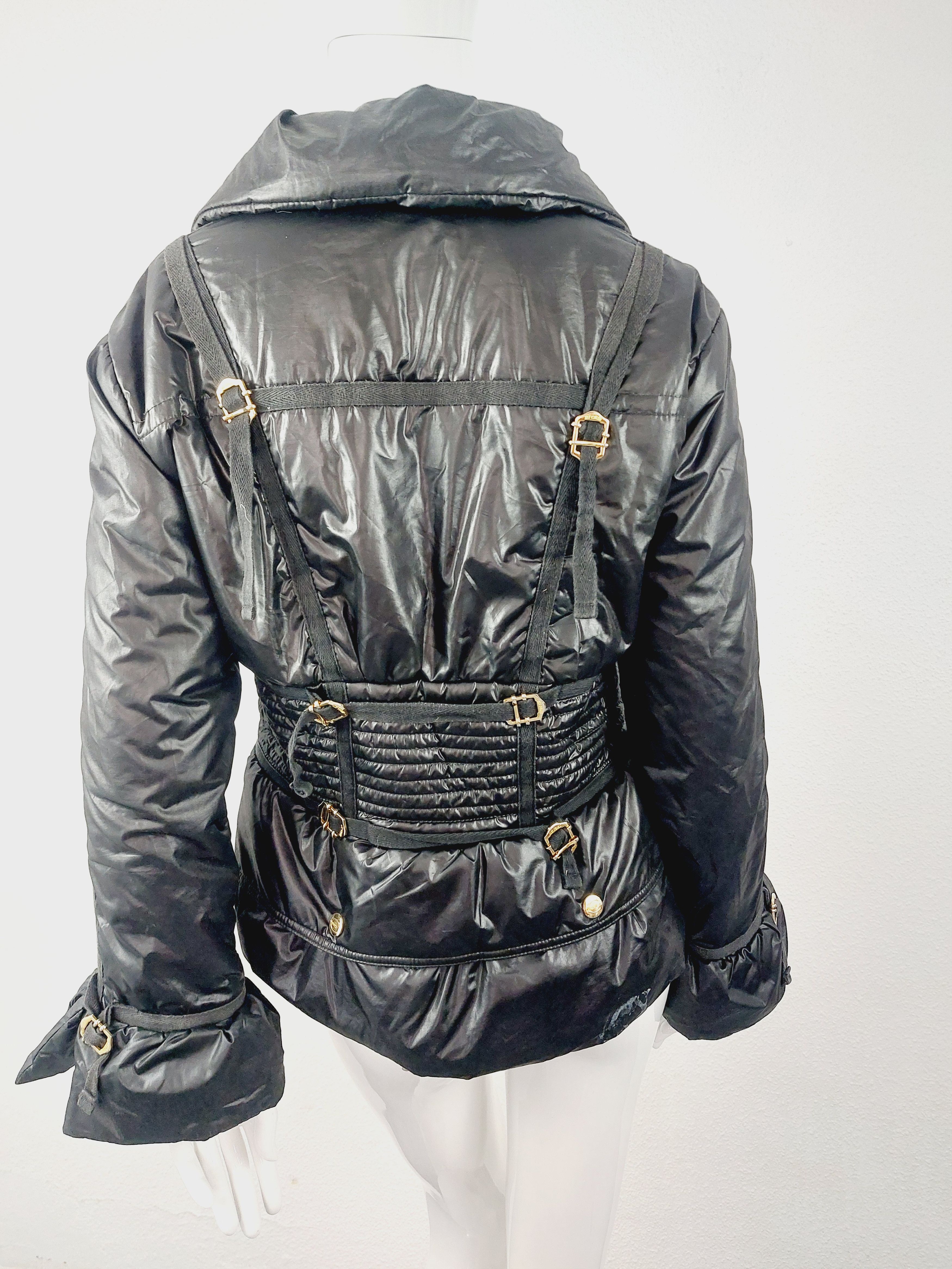 Roberto Cavalli Roberto Cavalli Black Bondage Strap BDSM Puffer Coat Size US S / EU 44-46 / 1 - 11 Thumbnail