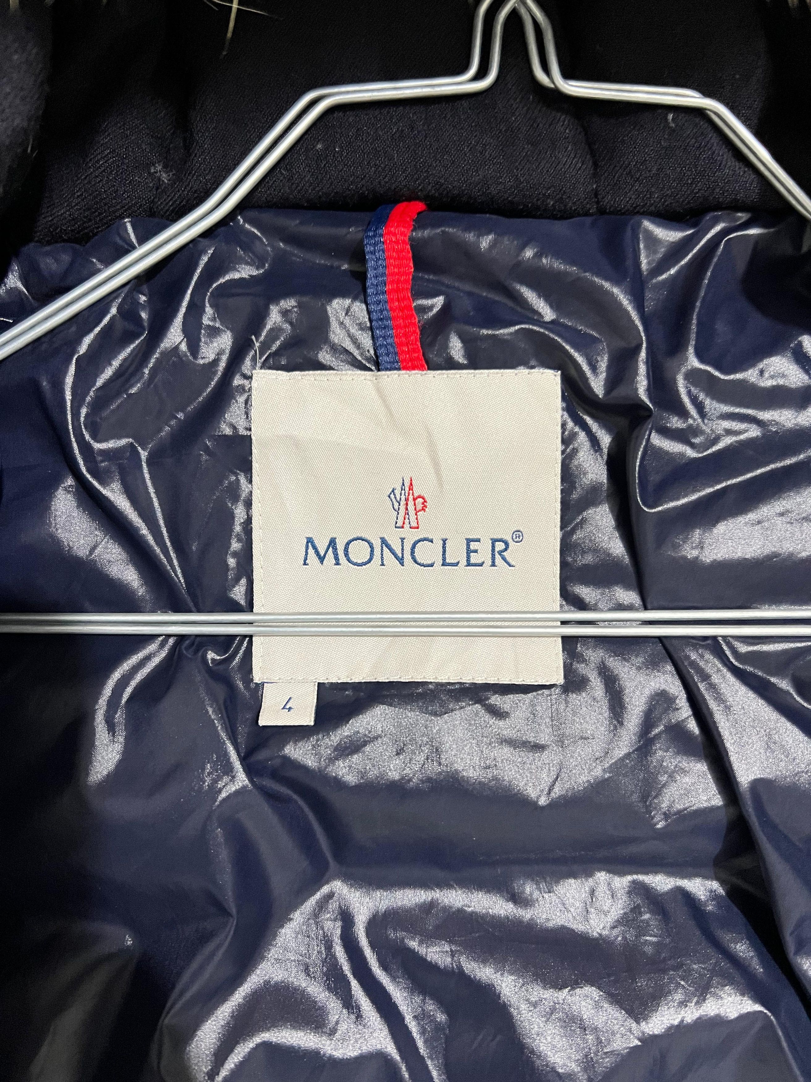 Moncler Moncler Long Wool Parka Navy Size US XL / EU 56 / 4 - 10 Thumbnail