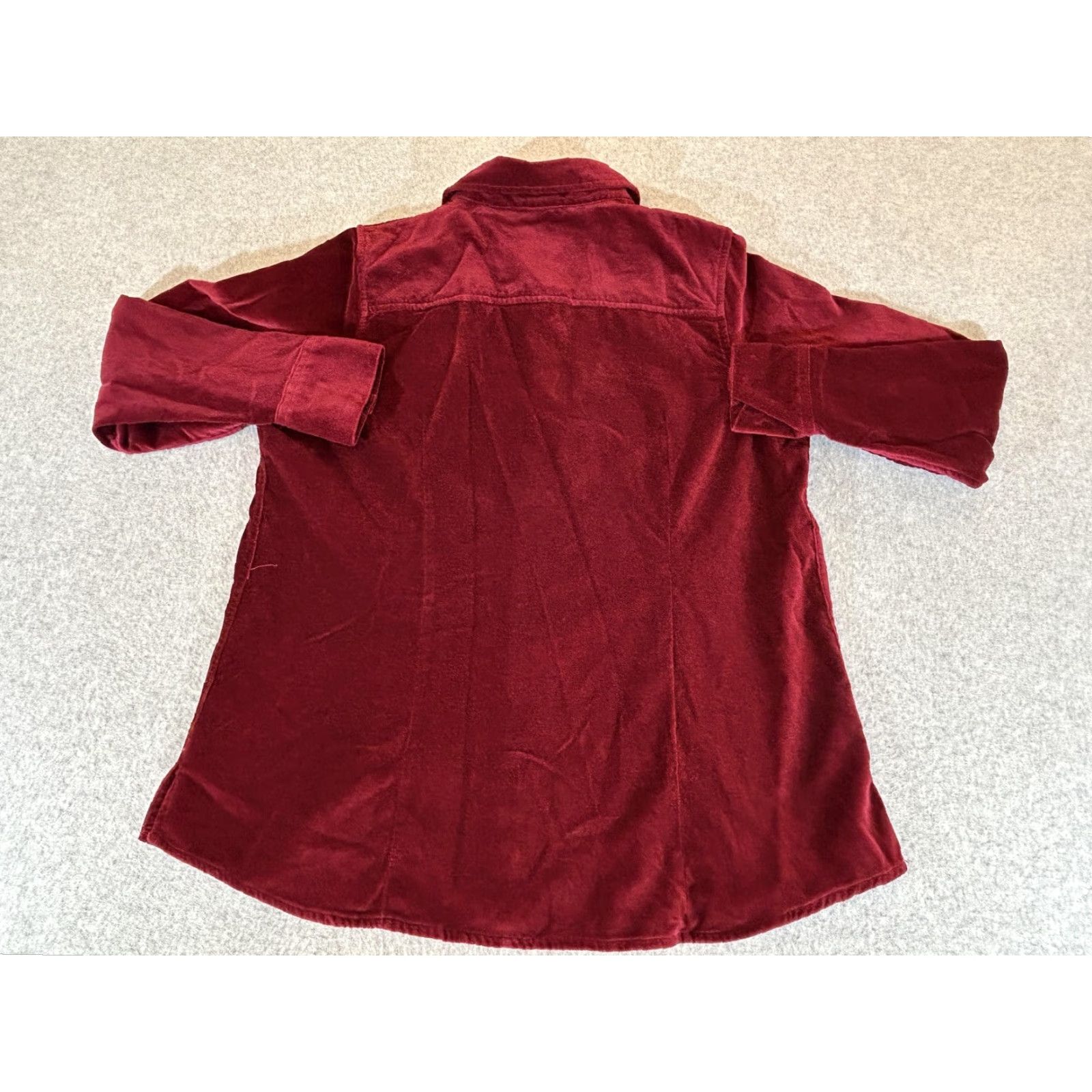 Vintage VINTAGE LL Bean Shirt Womens Large Red Velvet Button Long Sleeve Soft Casual Size L / US 10 / IT 46 - 7 Thumbnail