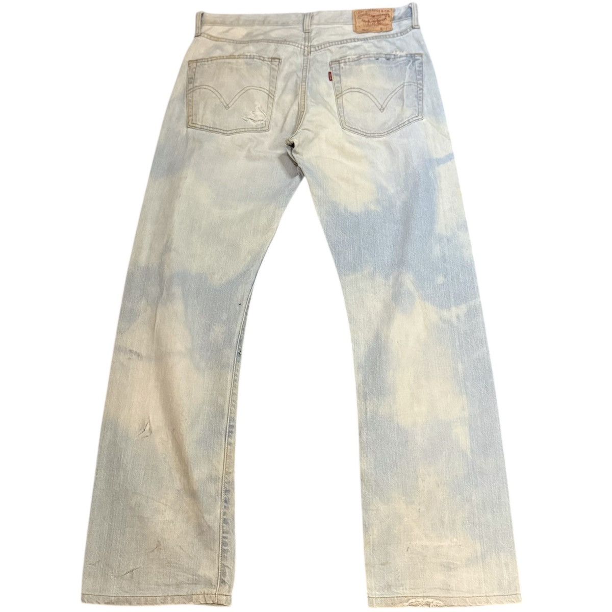 Levi's Made & Crafted y2k Splash 2 Tone Levis 501 Thrashed Denim Baggy Flared Size US 31 - 2 Thumbnail