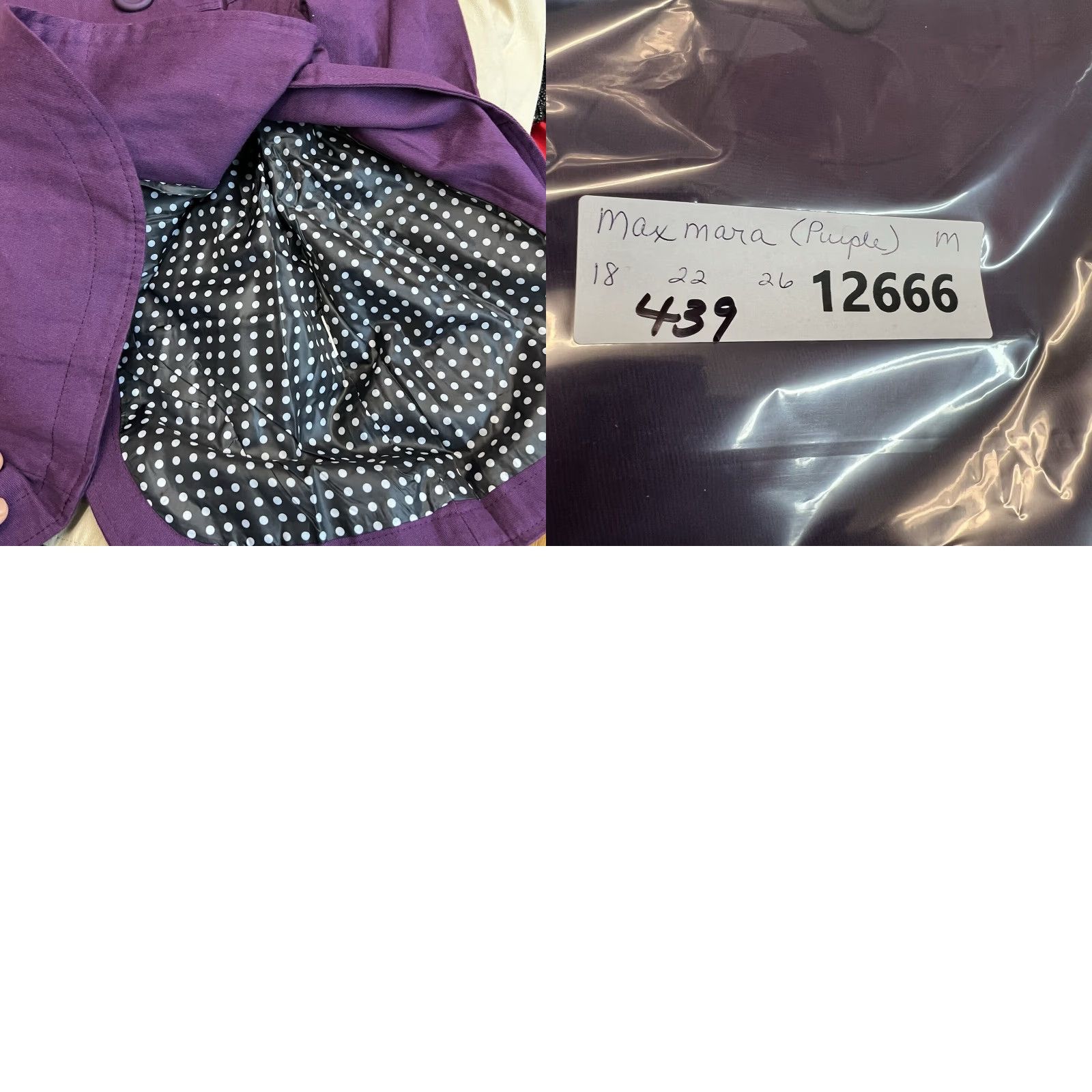 Max Mara VINTAGE Max Mara Trench Coat Jacket Short Women's M Purple Cotton Blend Classic Designer Italy Fall Spring Size 32" / US 10 / IT 46 - 8 Thumbnail