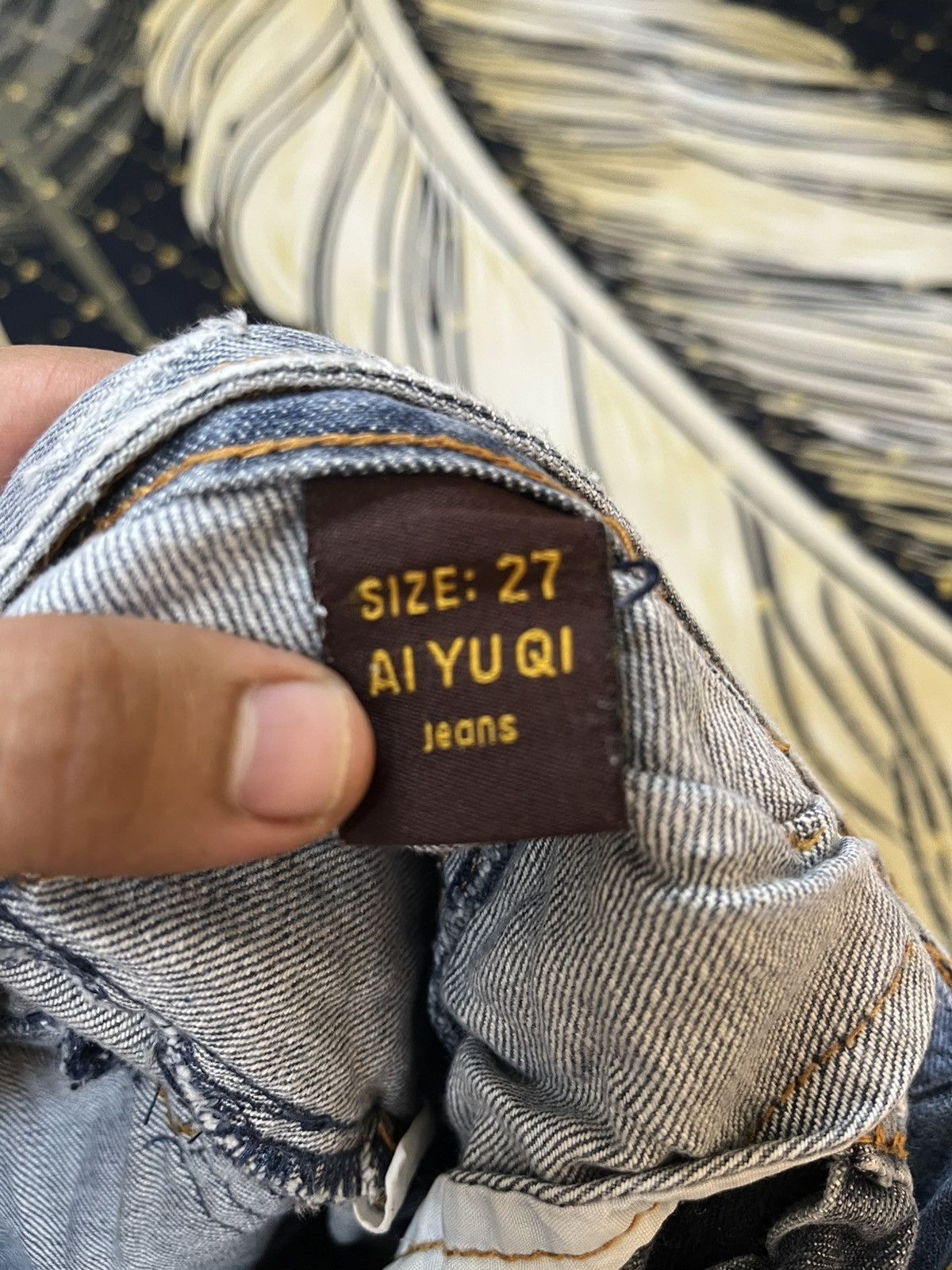 Beauty Beast × Japanese Brand Vintage Ai Yu Qi Studded Faded Distressed Denim Size US 29 - 12 Thumbnail