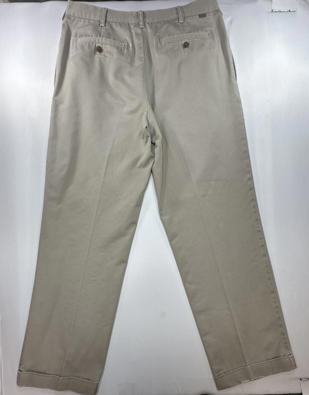 Izod Izod Pleated Straight Leg Chinos Brown Mens 38/34 Size US 38 / EU 54 - 2 Thumbnail