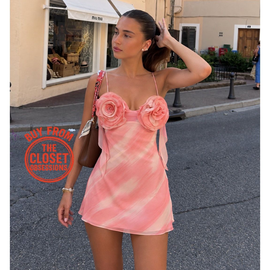 Mango MANGO Pink Rosette Mini Dress Coquette Barbiecore NWT Size M / US 6-8 / IT 42-44 - 8 Thumbnail