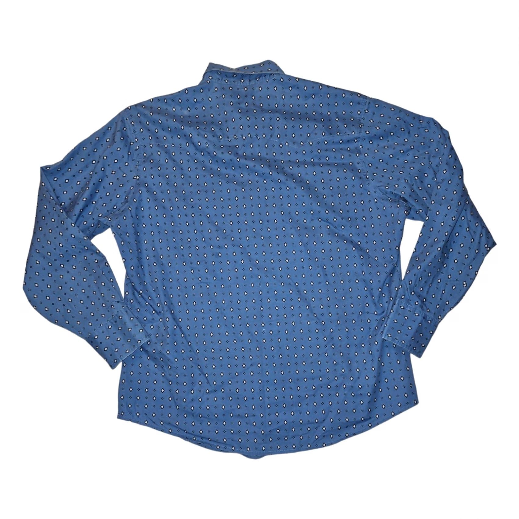 Wrangler VINTAGE Wrangler Wrancher Pearl Snap Shirt Mens XL Long Sleeve Blue Western Cowboy Size US XL / EU 56 / 4 - 7 Thumbnail