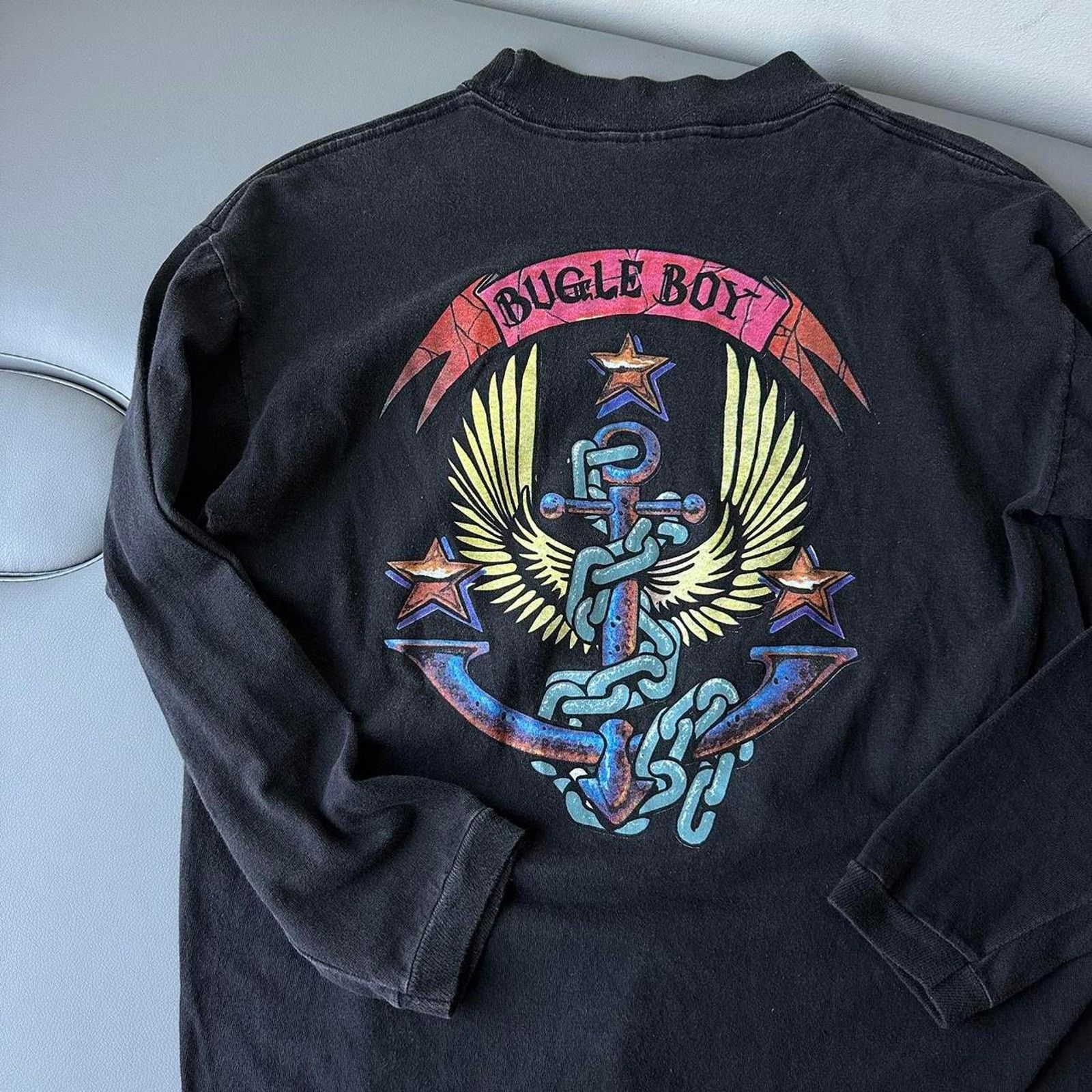 Bugle Boy × Vintage Rare vintage 90s bugle boy tattoo shirt Size US XS / EU 42 / 0 - 7 Thumbnail
