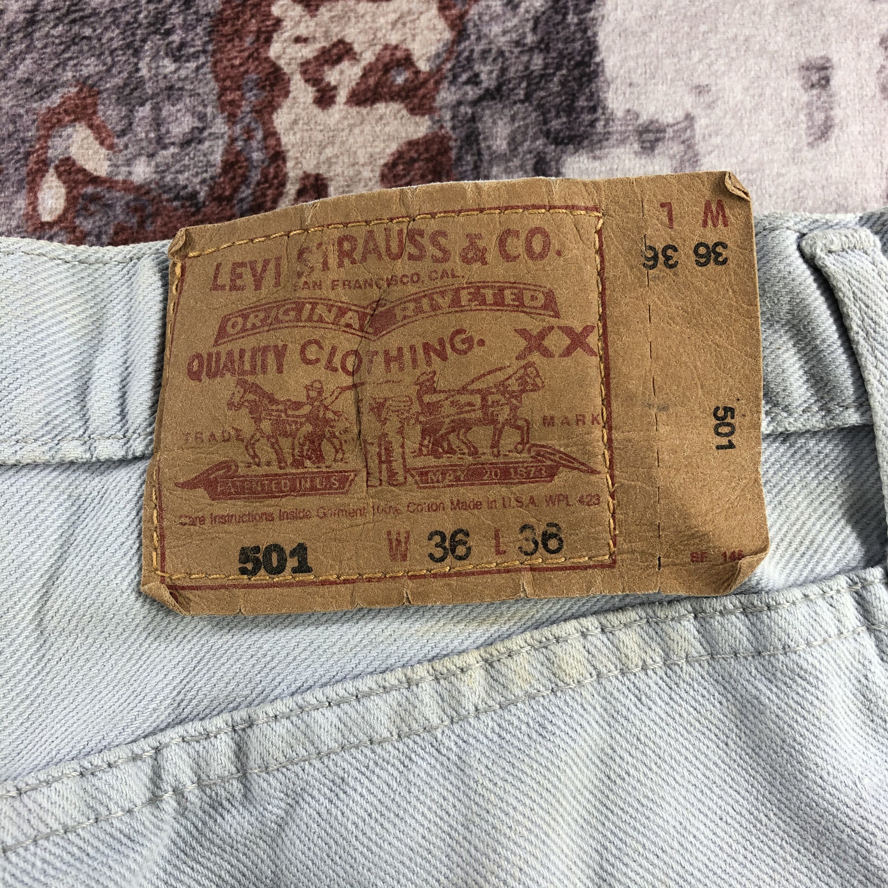 Levi's 90s Vintage Light Wash Levis 501 Jeans-JM2513 Size US 34 / EU 50 - 5 Thumbnail