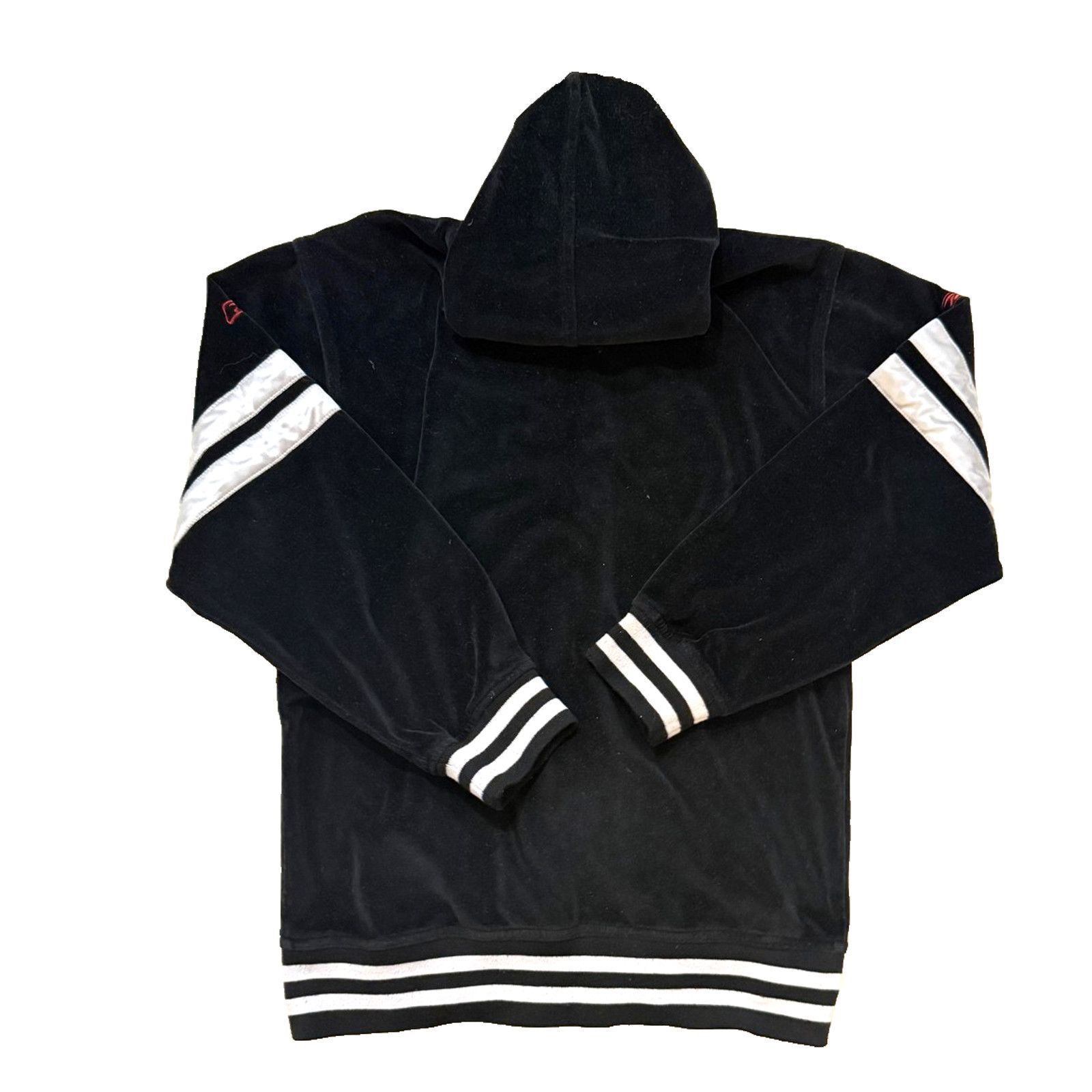 Reebok Reebok Y2K Hoodie Women SM Black Velour Zip Up Jacket Stripe Size S / US 4 / IT 40 - 5 Thumbnail