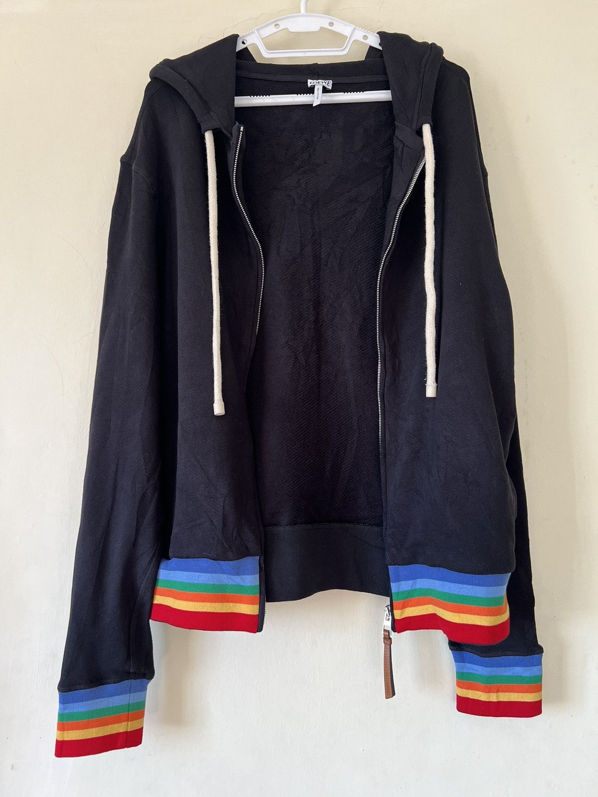 Loewe Loewe Rainbow black rip zip hoodie Size US M / EU 48-50 / 2 - 3 Thumbnail