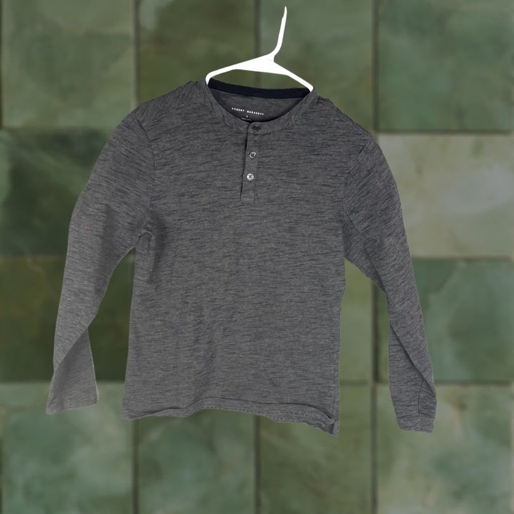 Vintage Robert Barakett Shirt Mens Small Gray Henley Long Sleeve Casual Tee Top Size US S / EU 44-46 / 1 - 1 Thumbnail