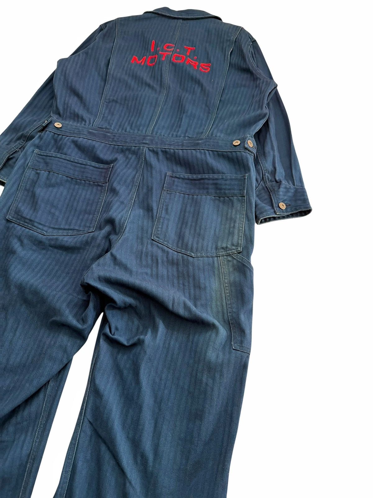 Visvim RARE sz4 ICT Motors Indigo Mechanic Coveralls Herringbone Size US 44 / EU 60 - 7 Thumbnail