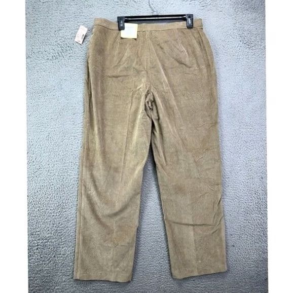 Vintage Dressbarn Corduroy Pants Womens 12P Petite Signature Tan Trouser Leg Hi-Rise NEW Size 34" / US 12 / IT 48 - 2 Thumbnail