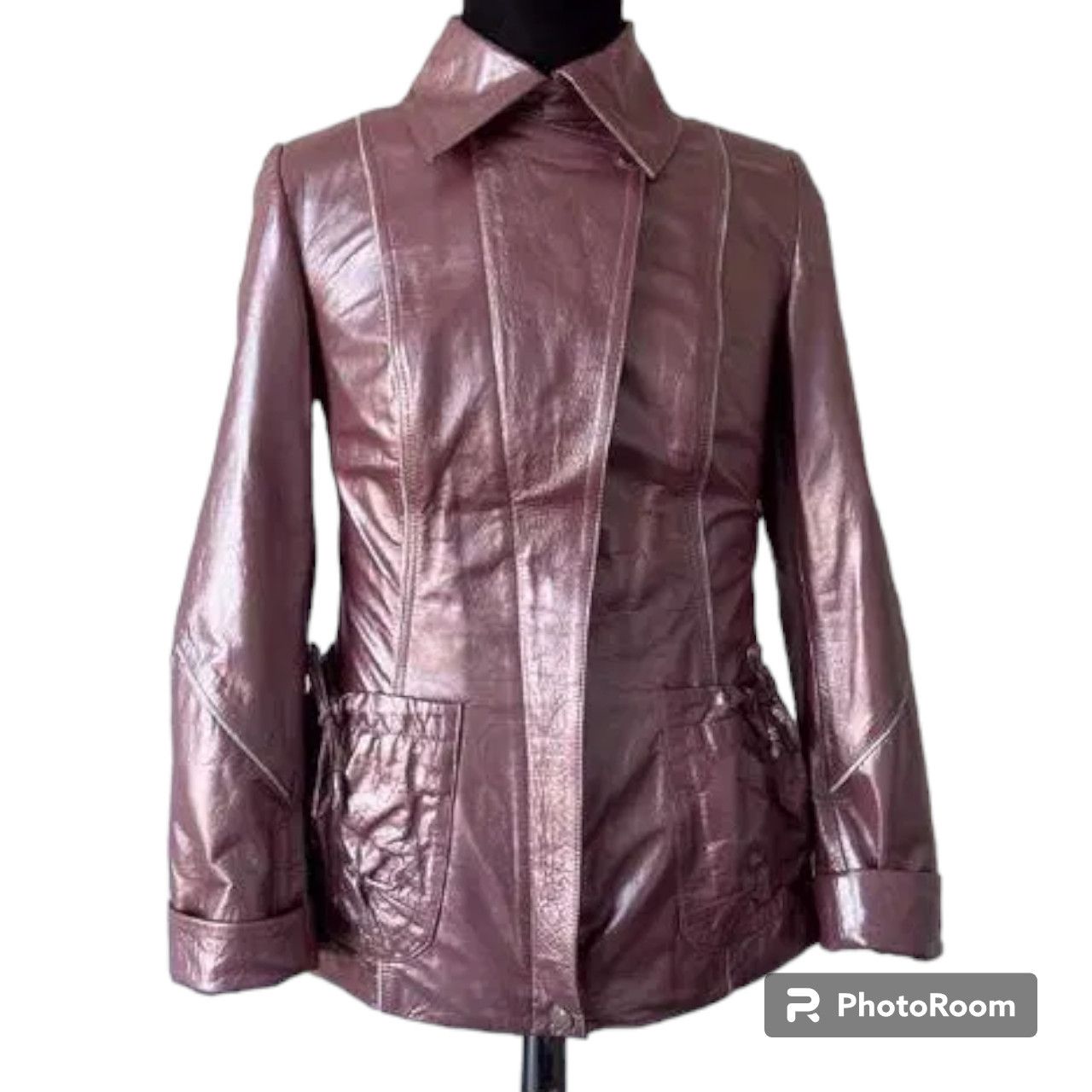 image of Avant Garde Leather Jacket Size Xs in Mauve Pink, Women's