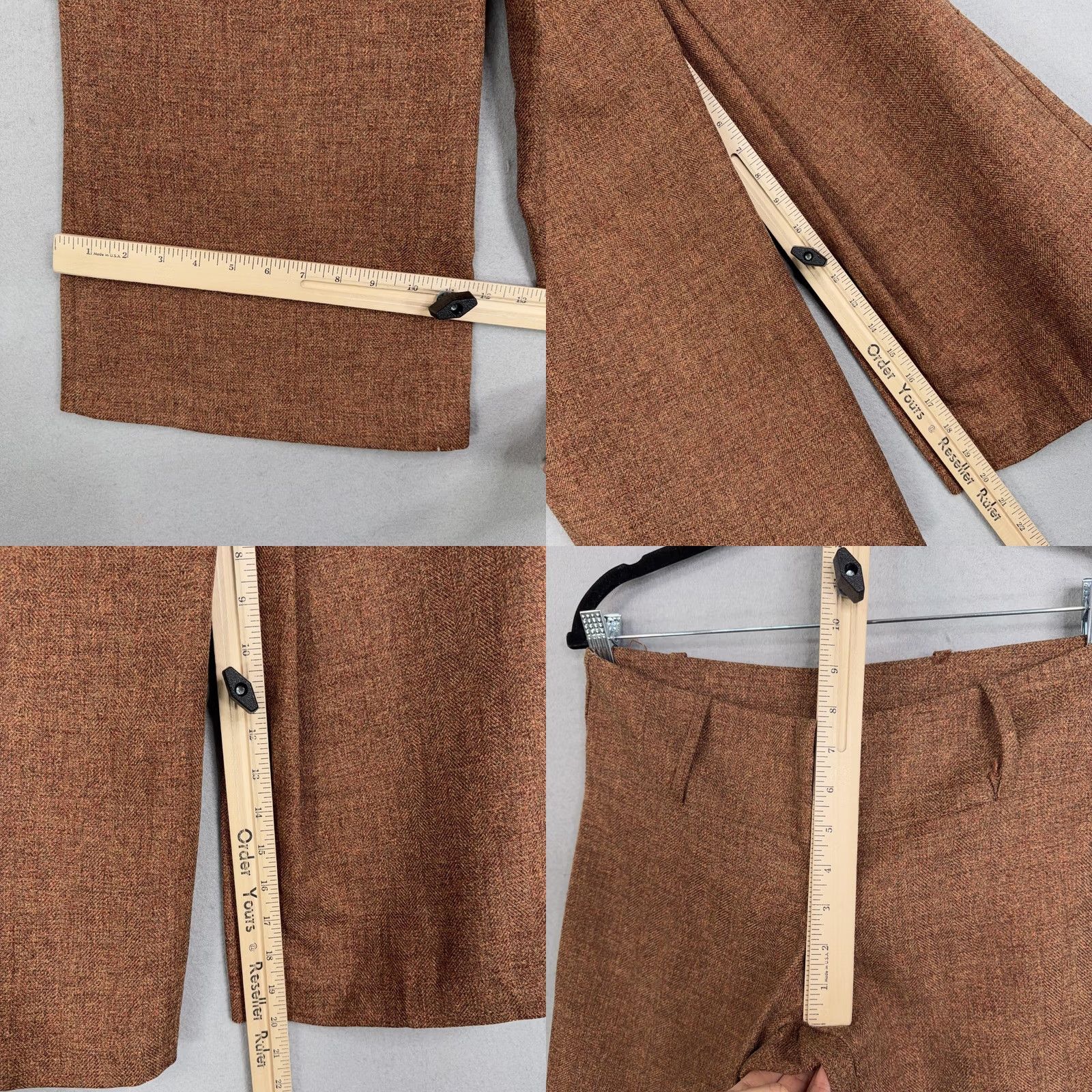 Vintage Spring Street Pants Womens 7 Brown Tweed Herringbone Wide-Leg Capri Casual 80s 90s Womens Size 28" / US 6 / IT 42 - 9 Thumbnail