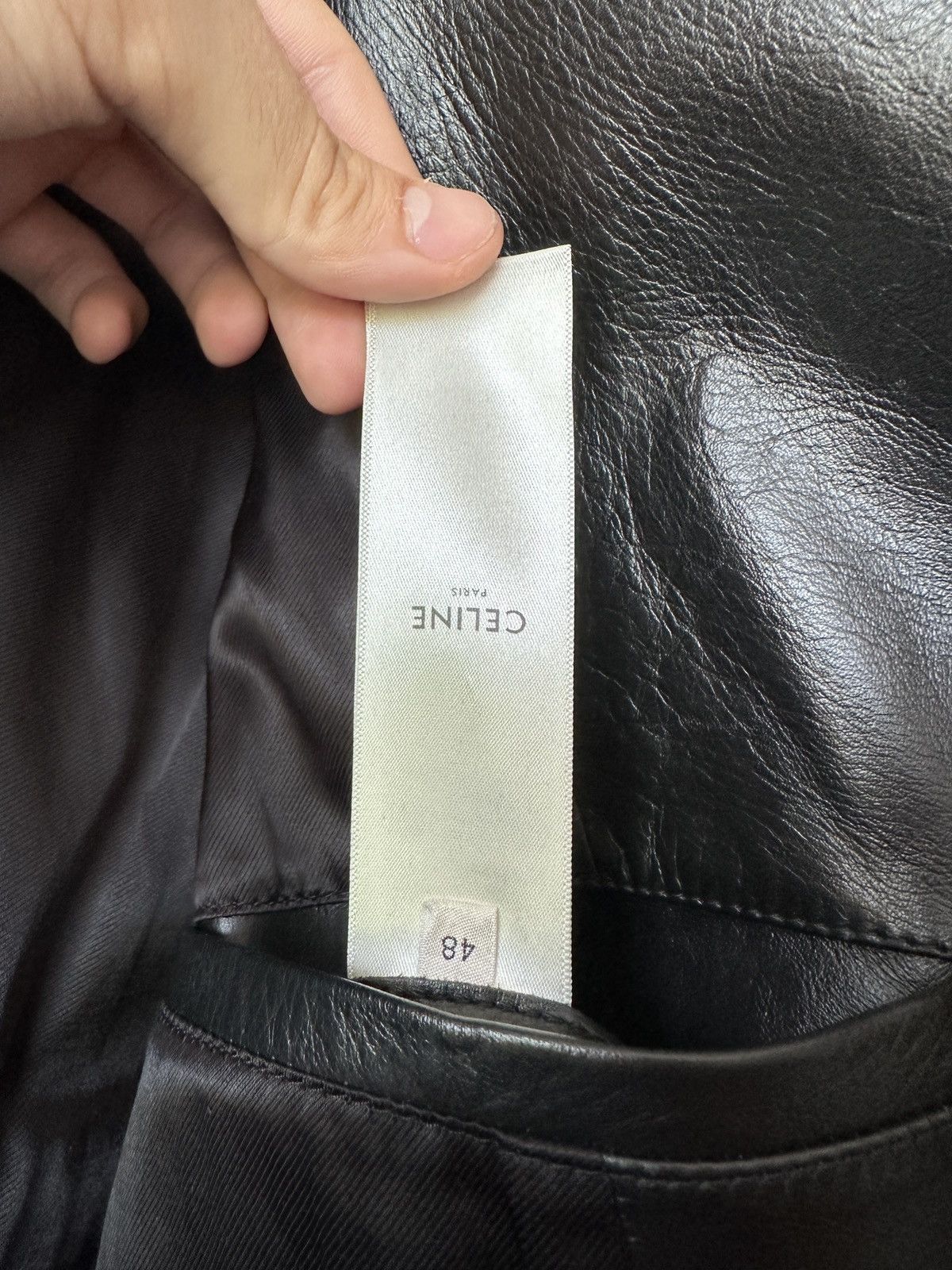 Celine × Hedi Slimane Biker Motorcycle Jacket Two Tone Leather FW19 Size US M / EU 48-50 / 2 - 13 Thumbnail